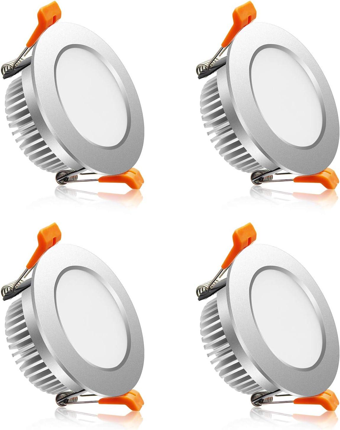 Warm White 3W LED Recessed Downlight with Gold Trim, 4 Pack