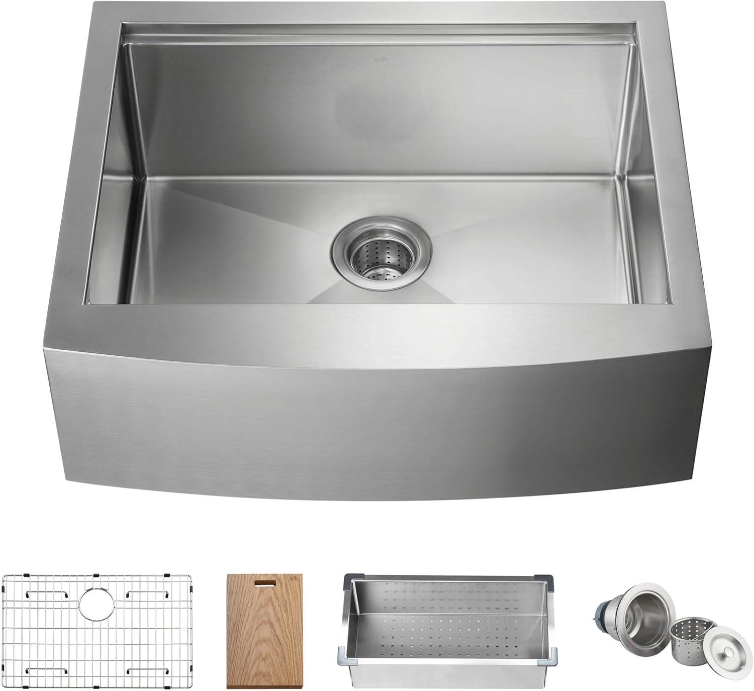 27'' L Farmhouse / Apron Single Bowl Stainless Steel Kitchen Sink