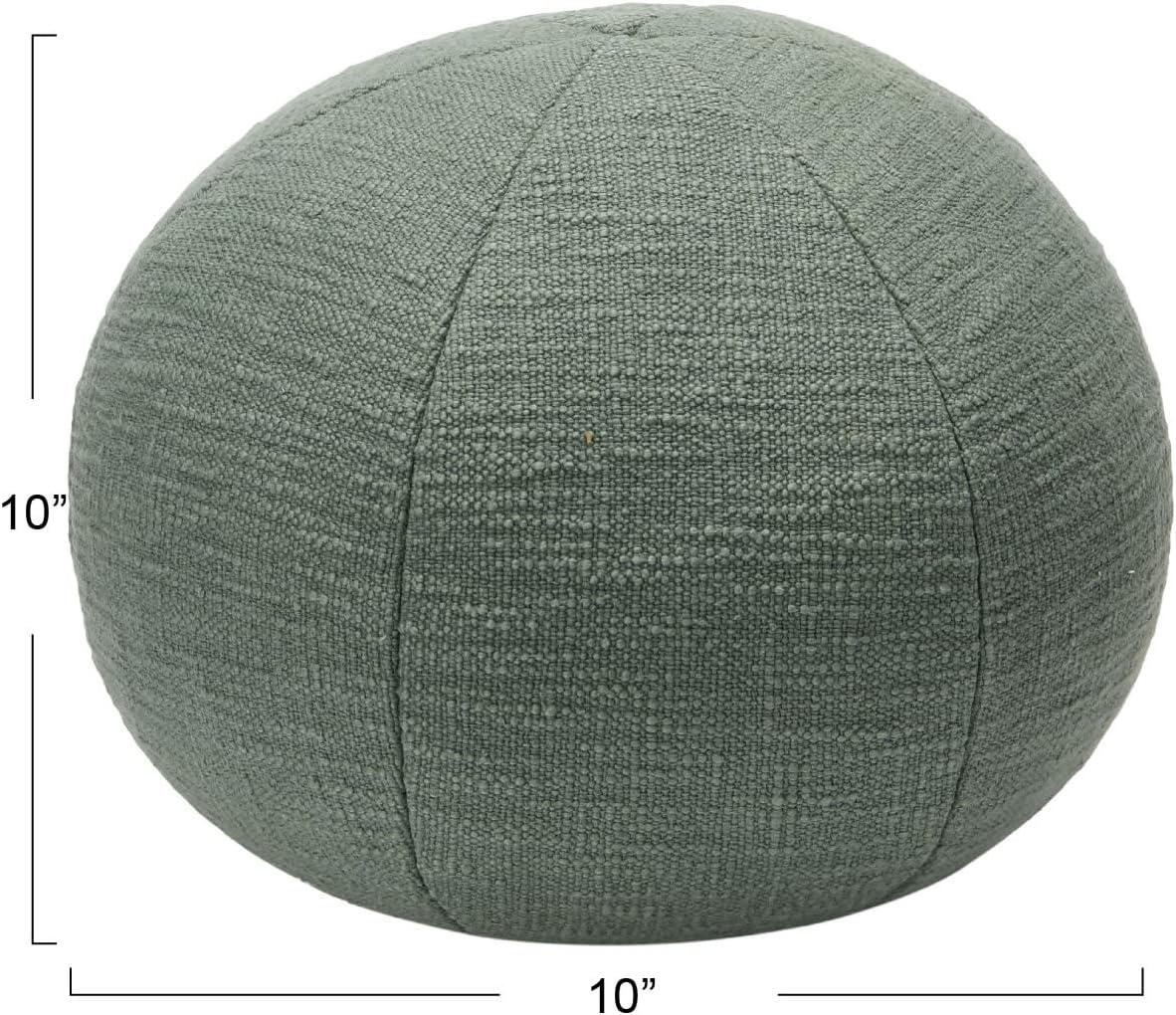 Sage Cotton Round Orb Throw Pillow, 12"