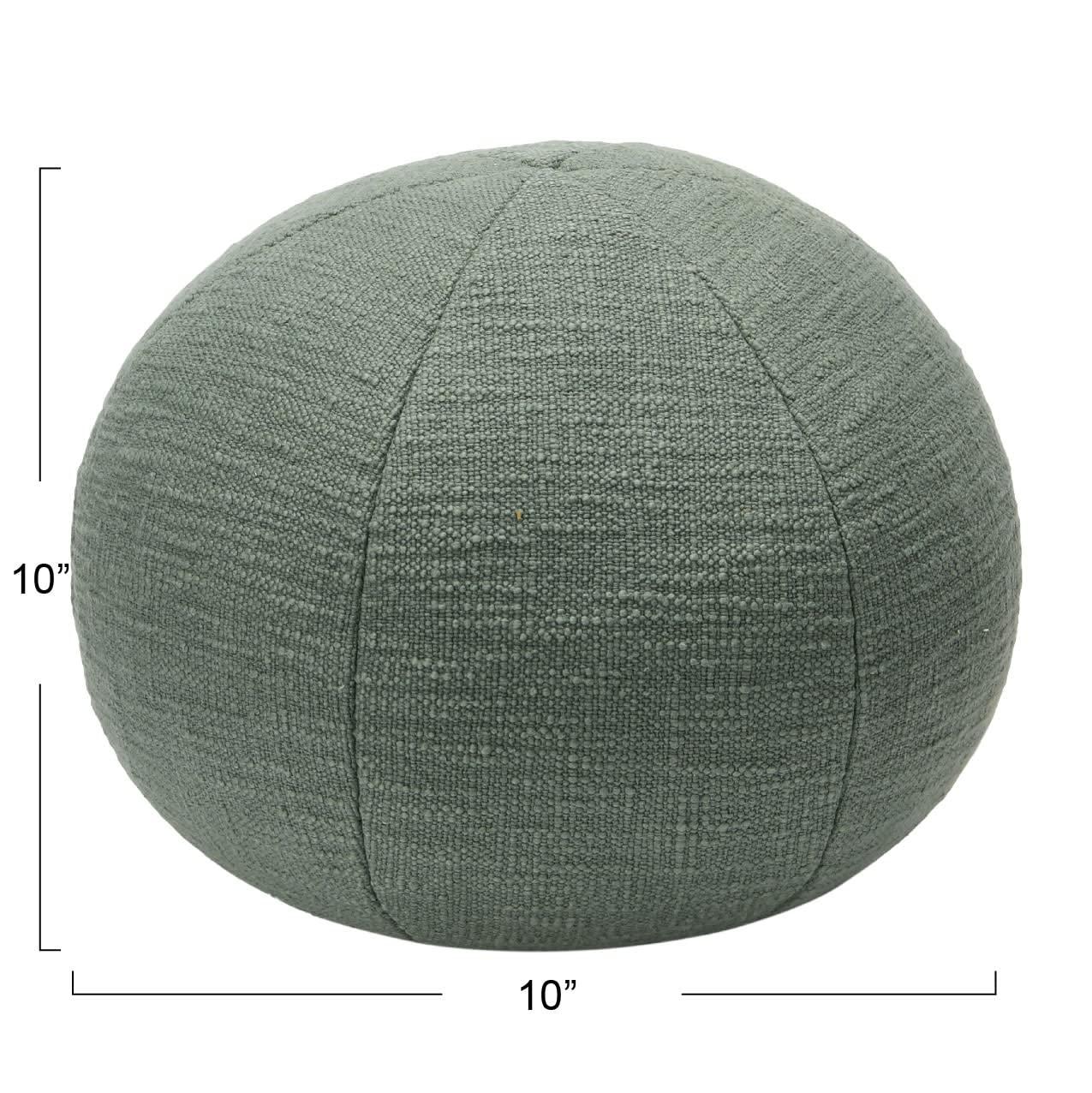 Sage Cotton Round Orb Throw Pillow, 12"