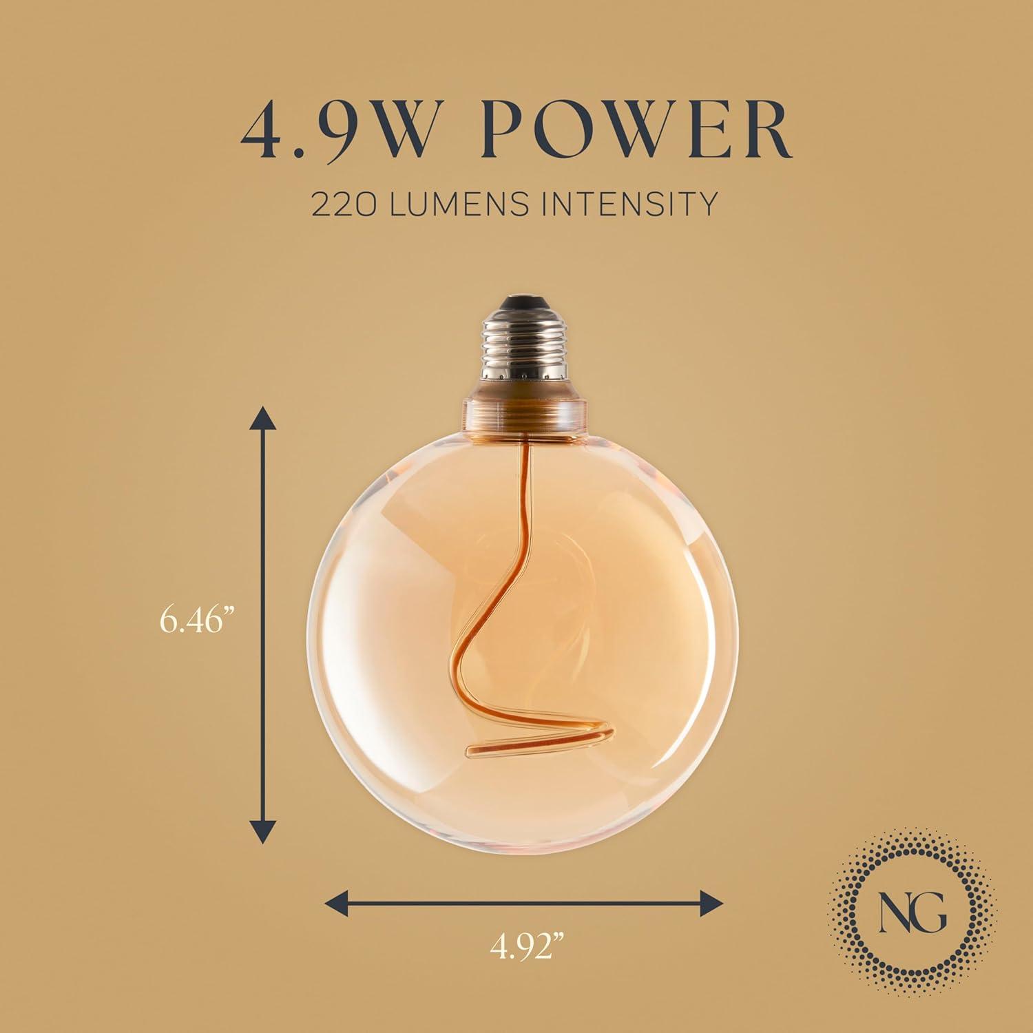 Next Glow Decorative LED Edison Bulb, Dimmable 2000K, E26, Oversized Globe