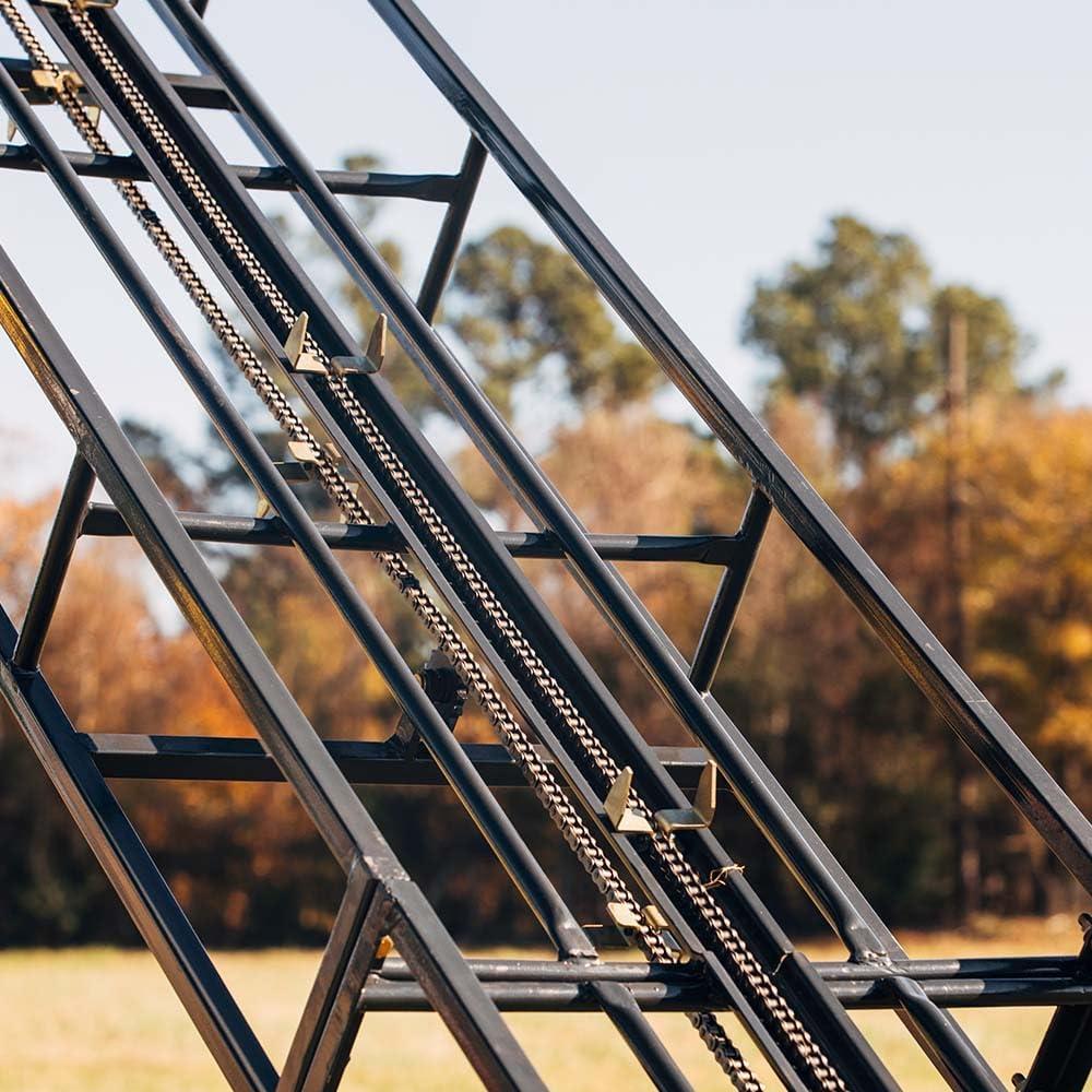 Titan Attachments Chain Drive 15ft Square Hay Bale Elevator Base Unit with 3/4 HP Motor, Charcoal Finish, Hay Harvesting Agricultural Equipment