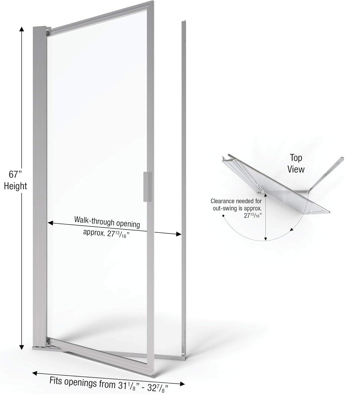 Sopora 31.13" W x 67" H Pivot Framed Shower Door