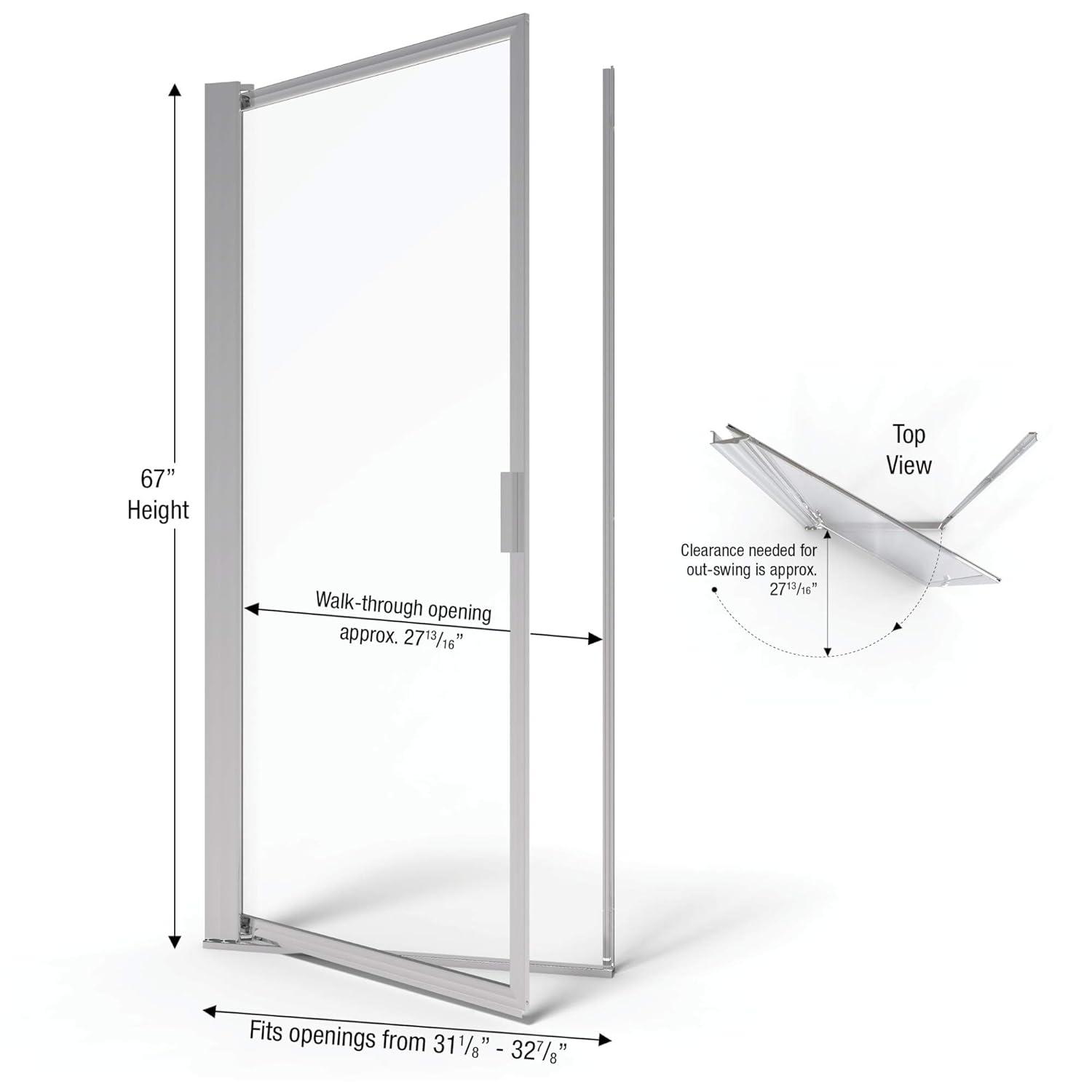Sopora 31.13" W x 67" H Pivot Framed Shower Door