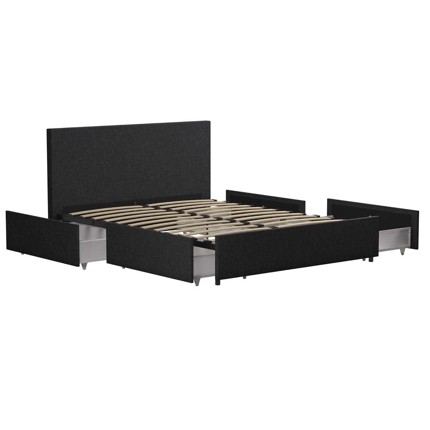 Novogratz Kelly Upholstered Unfinished Platform Storage Bed