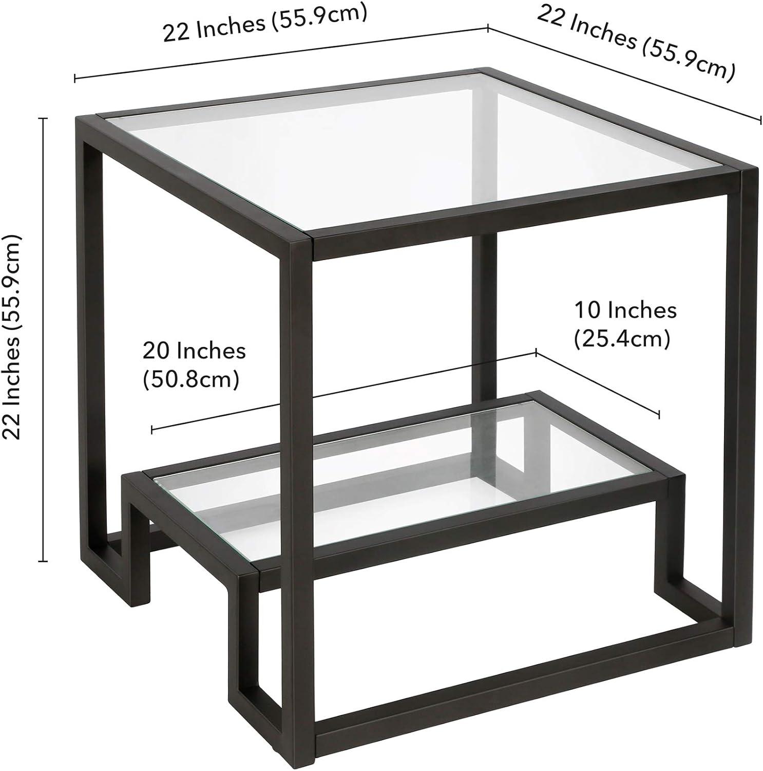 Shumake Glass Top End Table