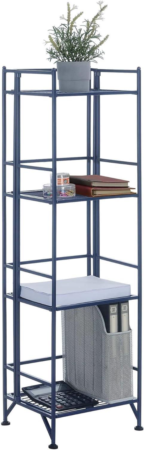 Convenience Concepts Designs2Go Metal Folding 4 Shelf Bookcase, White