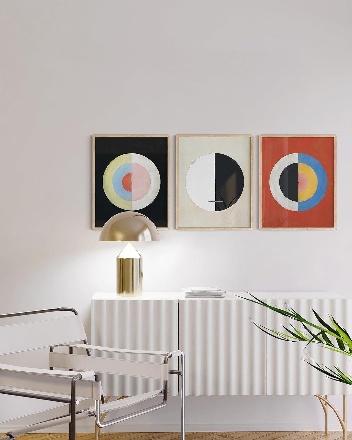 HAUS AND HUES Vintage Art Prints - Set of 3 Artist Posters Hilma Af Klint Classic Art Prints, Vintage Posters For Room Aesthetic, Geometric Art Print, Classical Painting Posters (Unframed, 12x16)