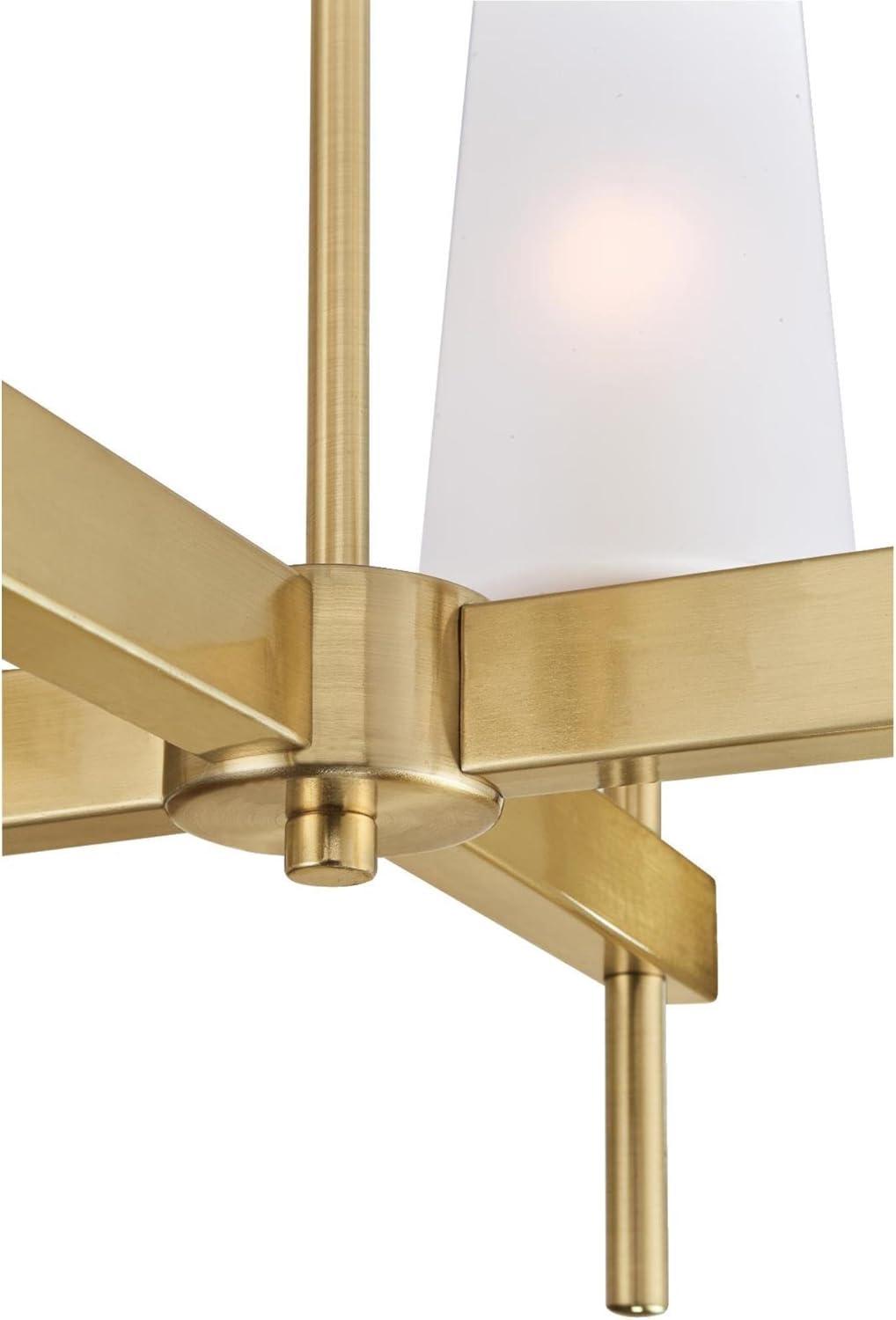 Westinghouse Lighting 6352700 6 Light Chandelier Champagne Brass Finish with Frosted Glass