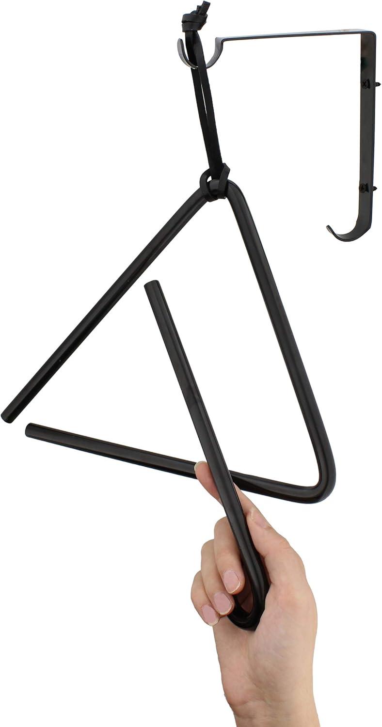 Rural365 Triangle Dinner Bell 8in Cast Iron Dinner Bells Forged Metal Triangle