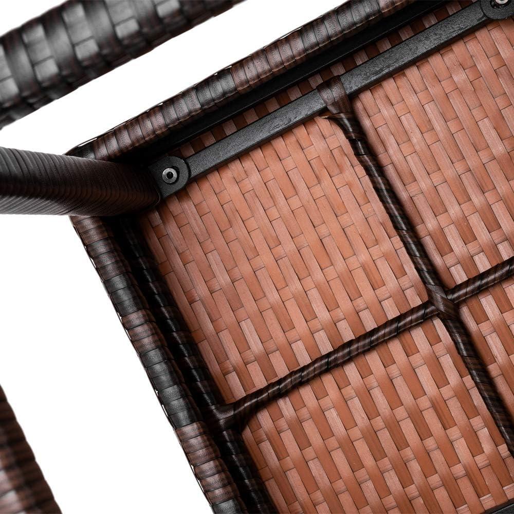 Hassch 24" Counter Height Rattan Wicker Bar Stools Set of 4, Bistro Pub Backless Barstools, Kitchen Dining Room Chairs, Indoor Outdoor Furniture (Brown)