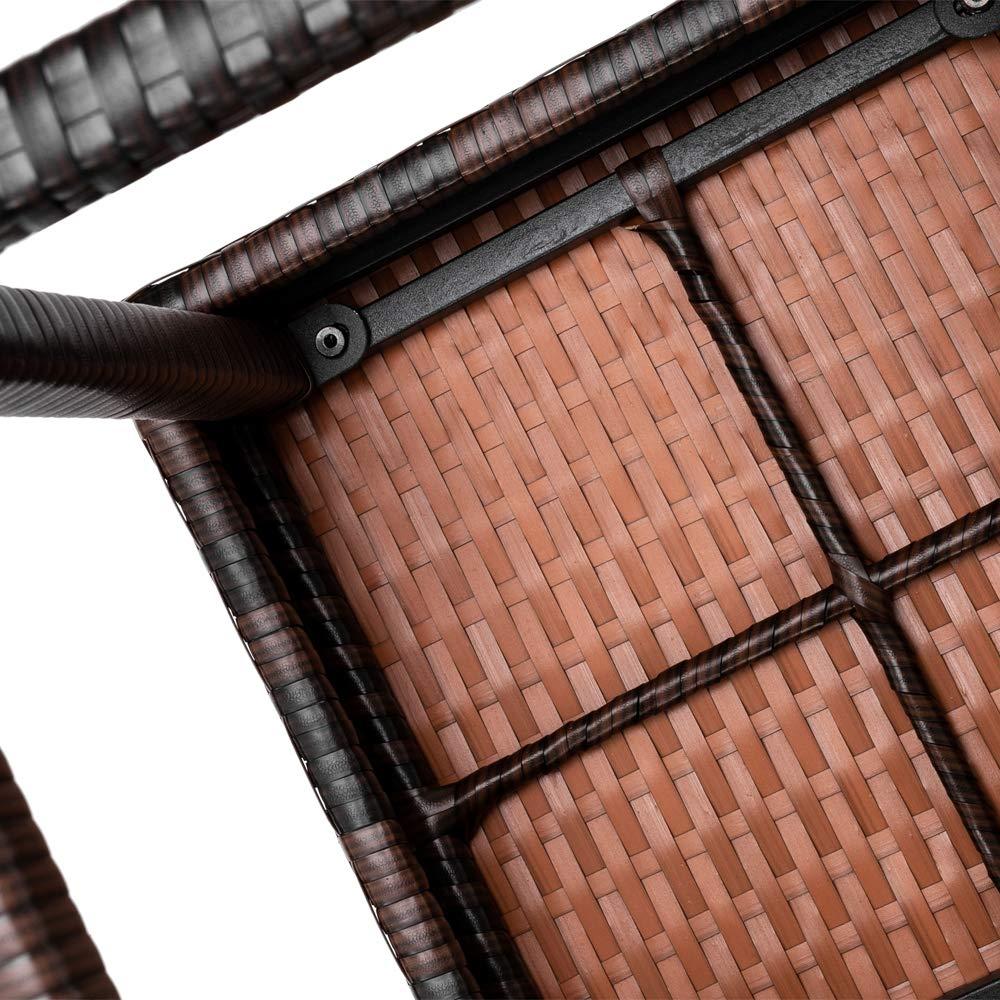 Hassch 24" Counter Height Rattan Wicker Bar Stools Set of 4, Bistro Pub Backless Barstools, Kitchen Dining Room Chairs, Indoor Outdoor Furniture (Brown)