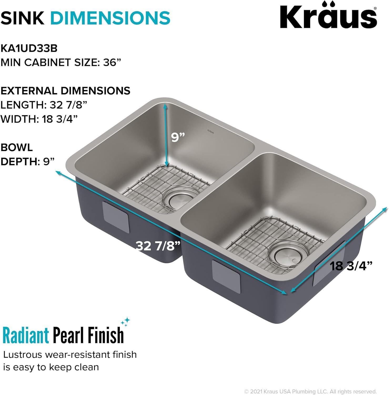 24.75" Stainless Steel Double Bowl Undermount Kitchen Sink