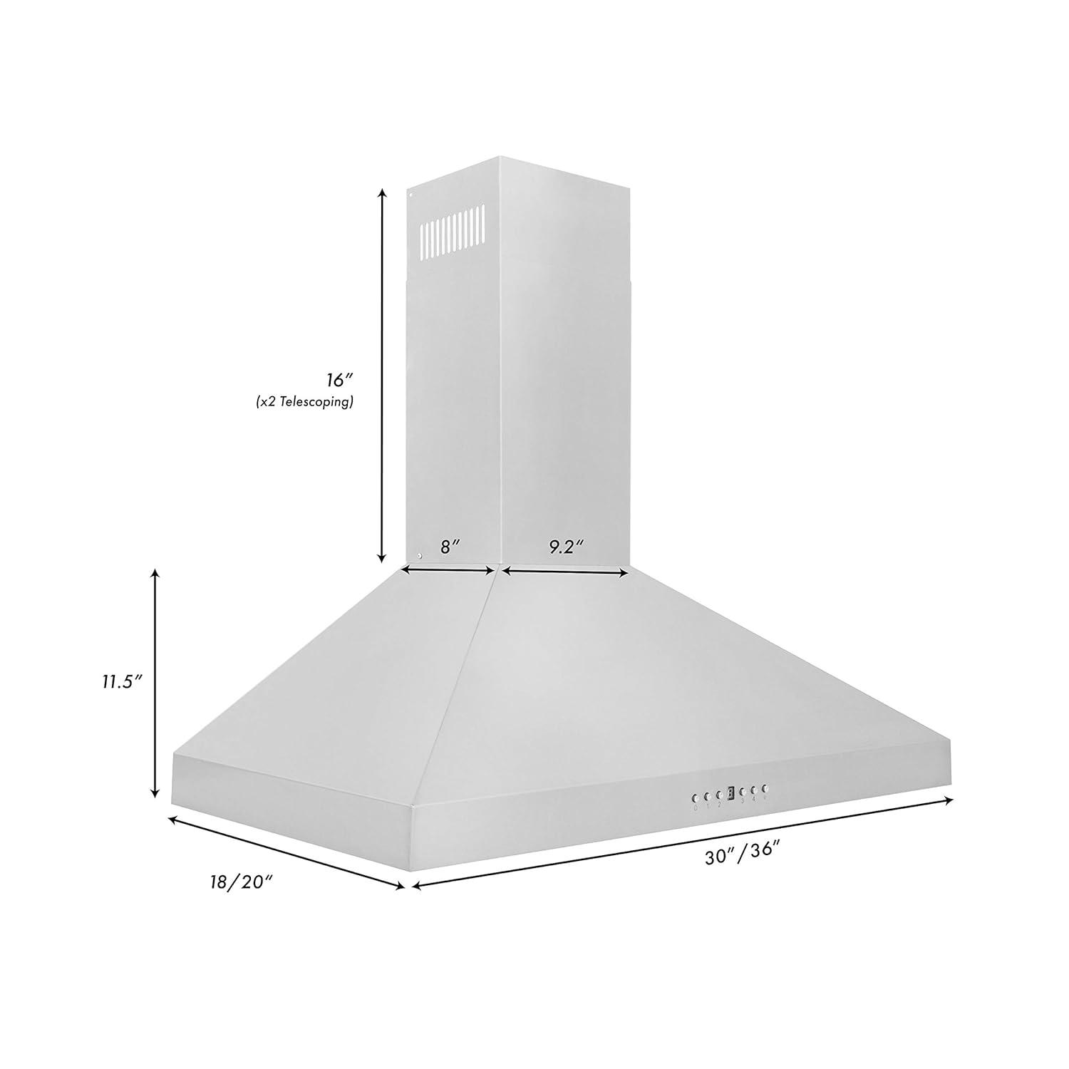 ZLINE 30 in. Convertible Vent Convertible Vent Wall Mount Range Hood in Stainless Steel (KL3-30)