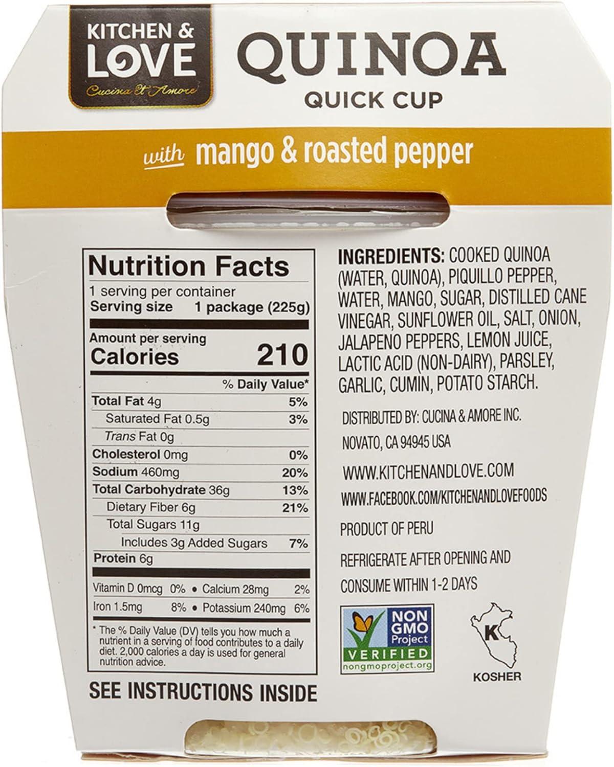 Cucina & Amore Kitchen and Love Quinoa With Mango and Roasted Pepper - Case of 6/7.9 oz