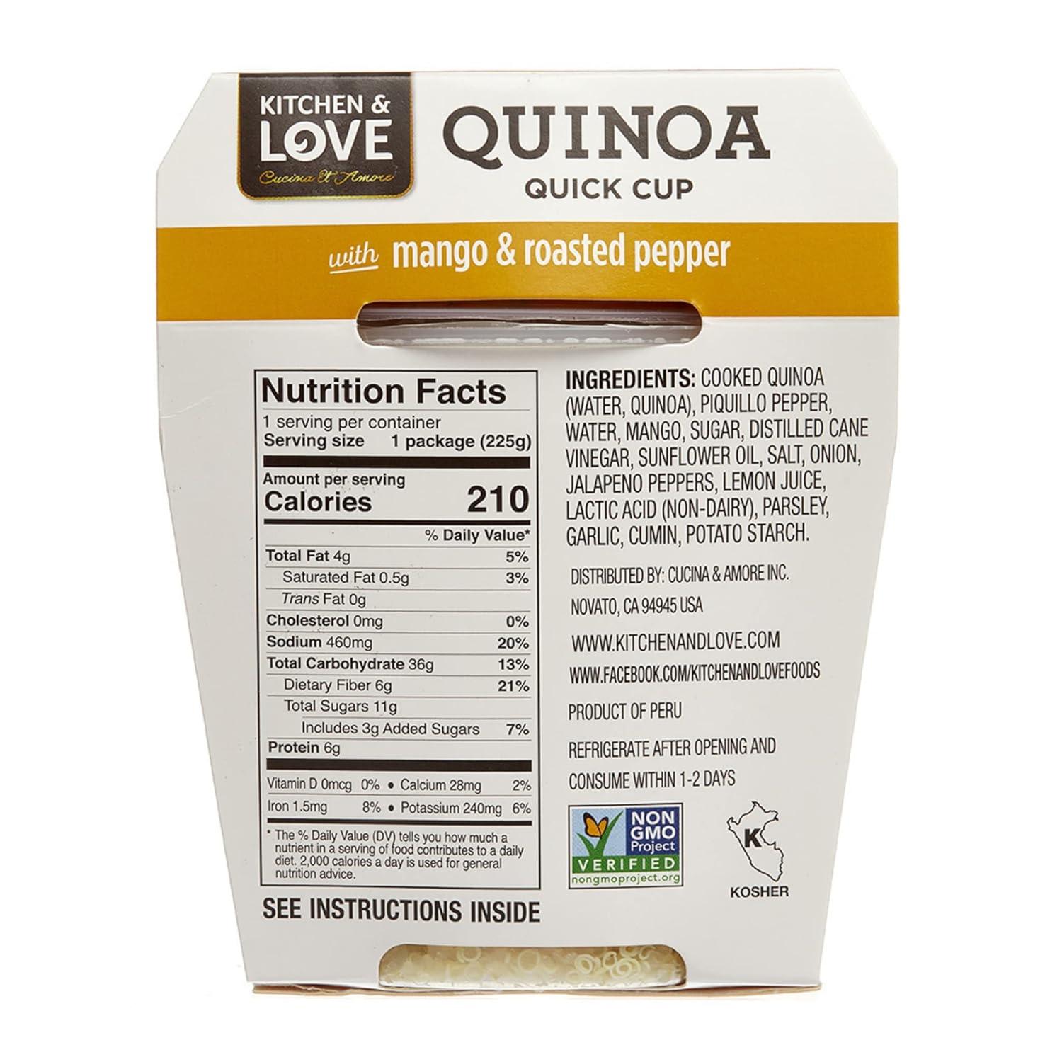Cucina & Amore Kitchen and Love Quinoa With Mango and Roasted Pepper - Case of 6/7.9 oz
