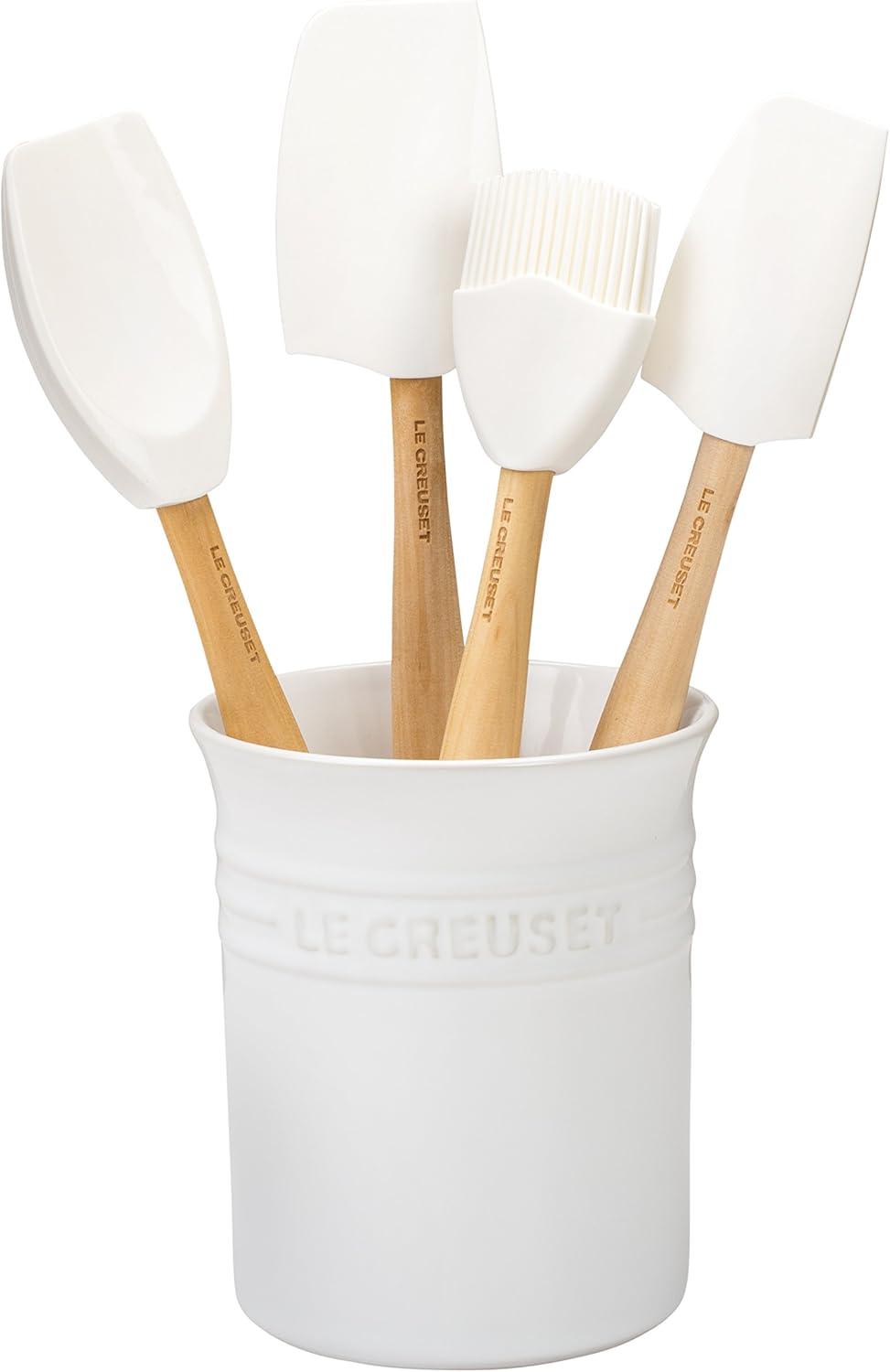 Le Creuset ® 5-Piece White Kitchen Utensils with Holder Set