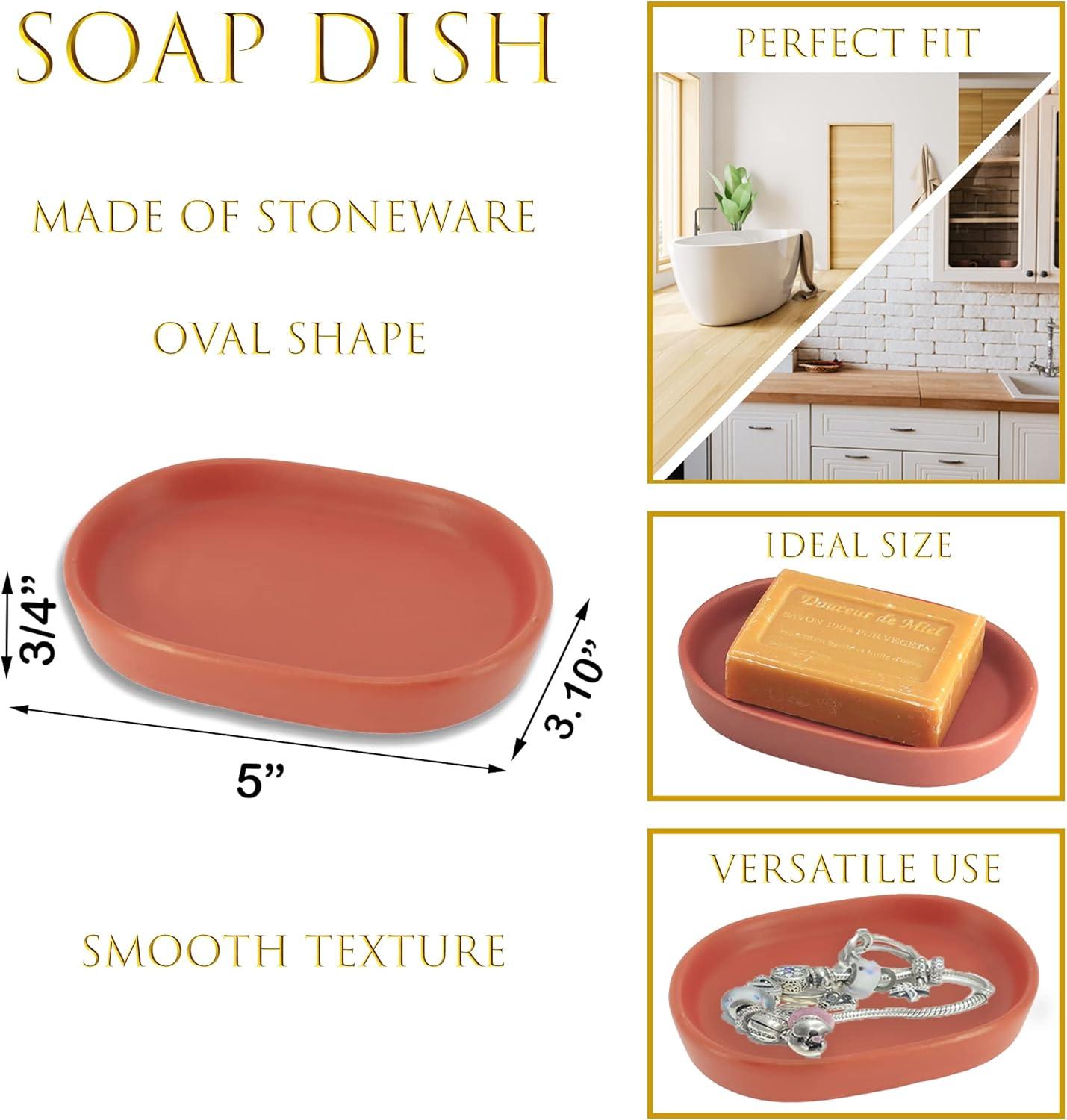 Smooth Elegant Stoneware Soap Dish Cup