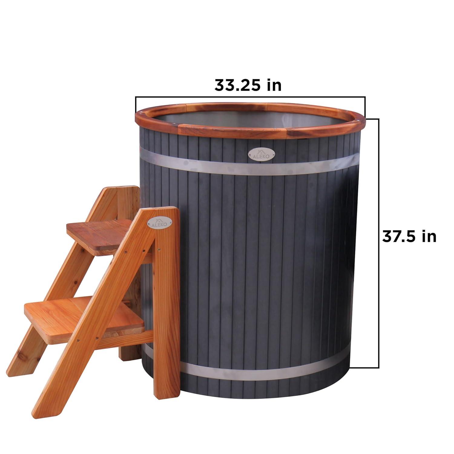 ALEKO ALEKO Ice Bath Frost Cold Pod Plunge Tub | 118 Gallon Water Treatment Capacity | 37.5” x 32.25”