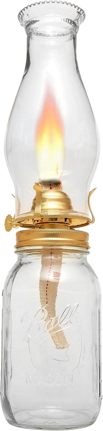 Brass Plated Oil Burner for Mason Jars - Turn Any Mason Jar into a Vintage Lamp