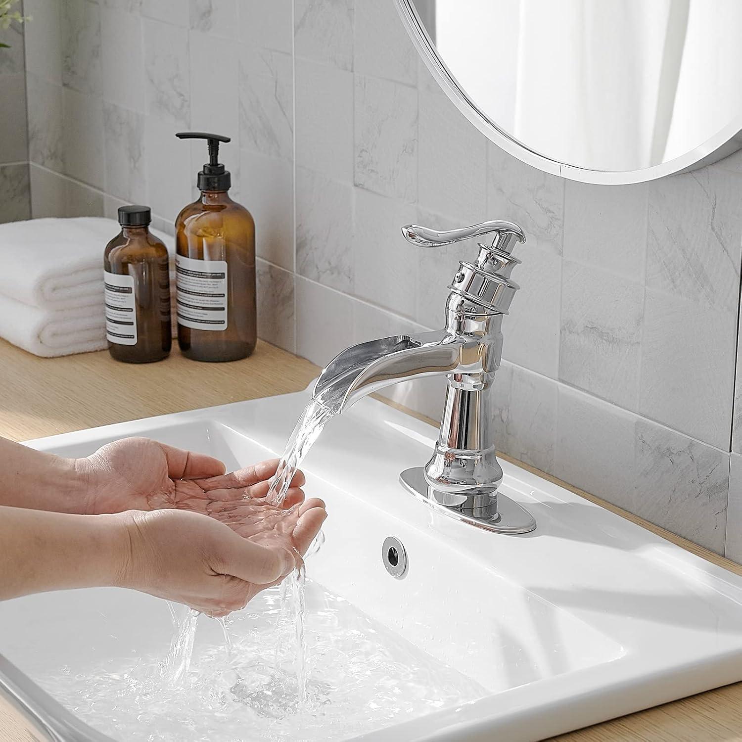 BWE Single Hole Single-Handle Low-Arc Bathroom Faucet