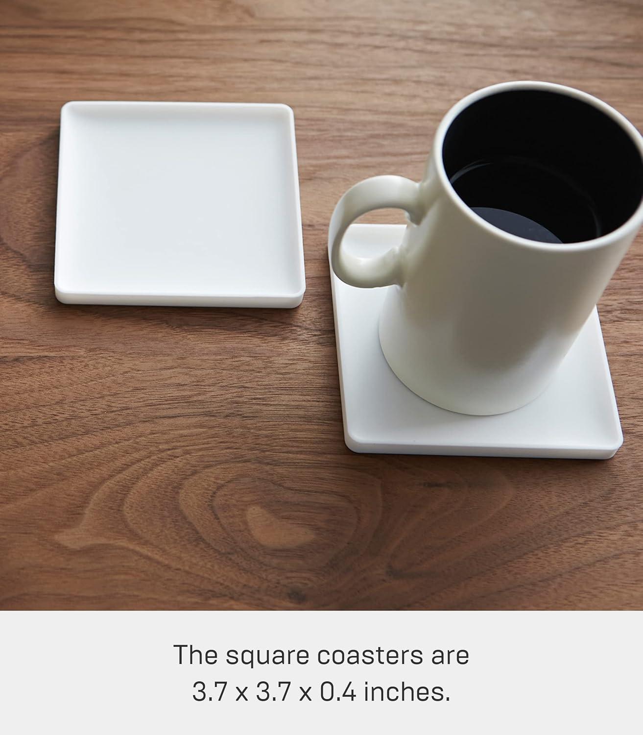 White Square Silicone Coasters Set of 6