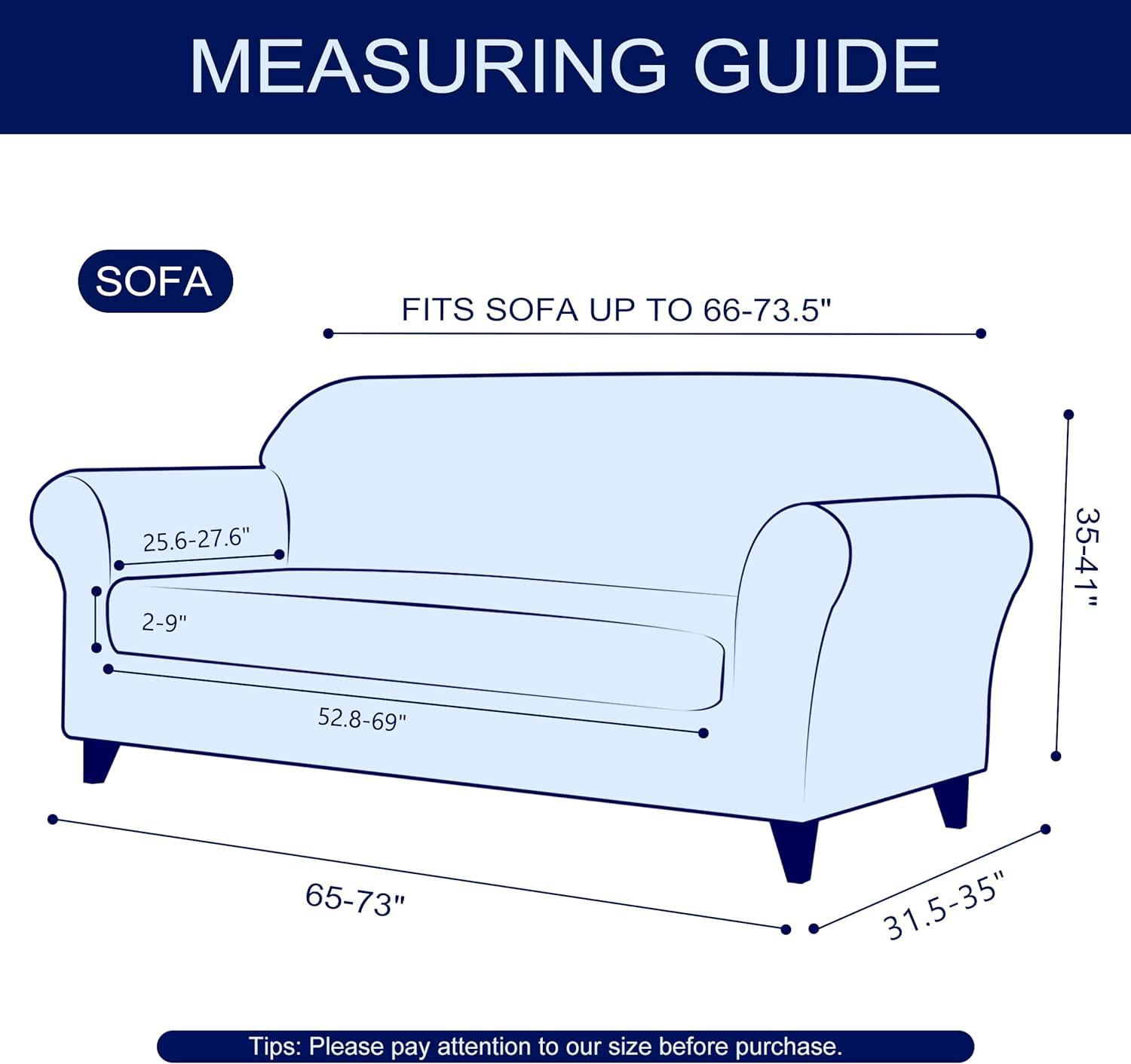 Subrtex Coffee Textured Stretch 1-Piece Sofa Slipcover