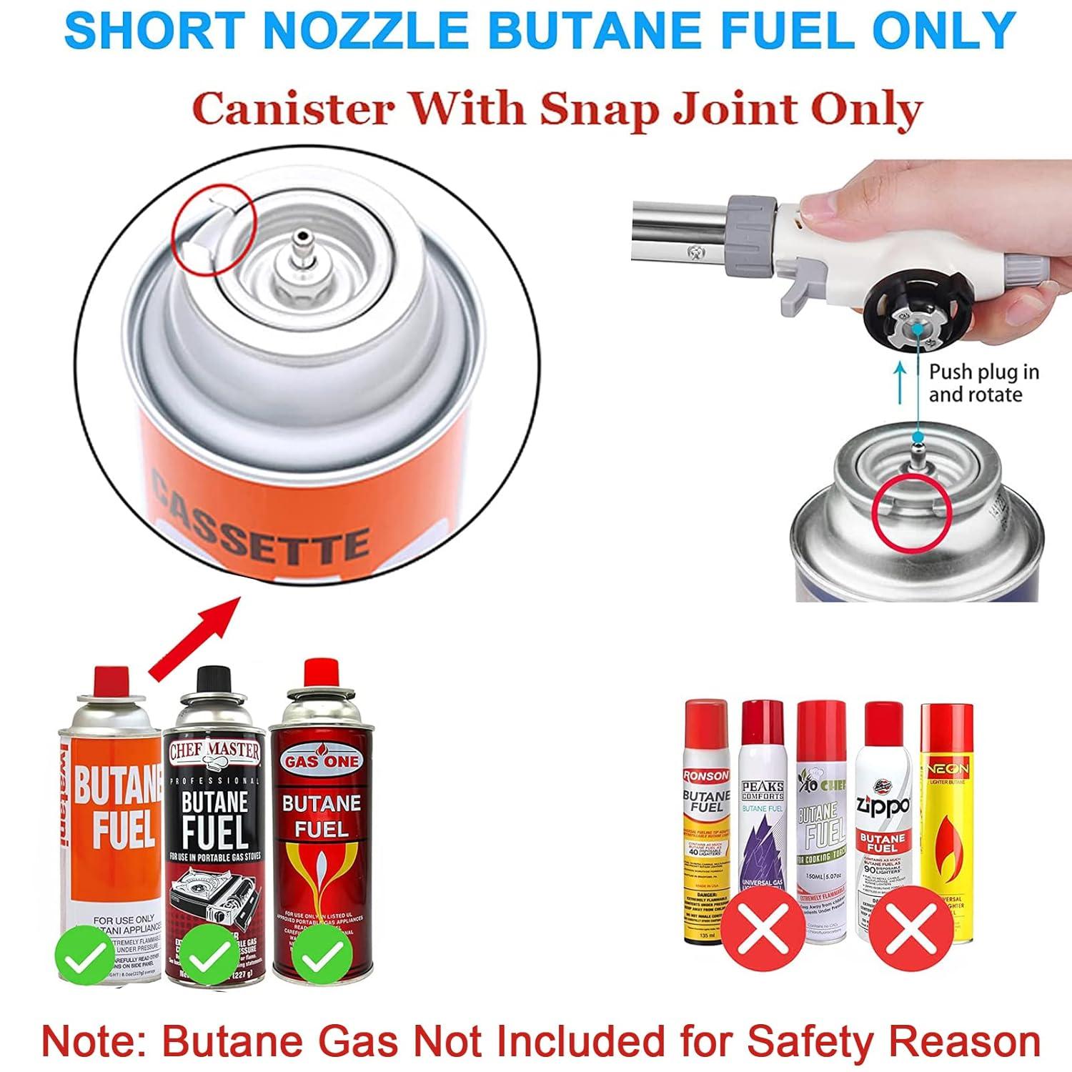 Butane Torch Kitchen Blow Lighter - Culinary Torches Chef Cooking Professional Adjustable Flame with Reverse Use for Creme, Brulee, BBQ, Baking, Jewelry by FunOwlet (Butane Fuel Not Included)