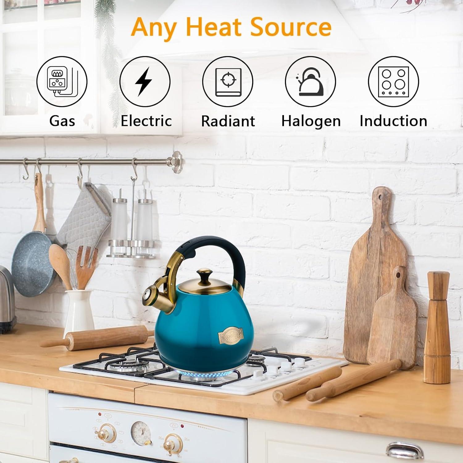 Tea Kettle -3.0 Quart Tea Kettles Stovetop Whistling Teapot Stainless Steel Tea Pots for Stove Top Whistle Tea Pot