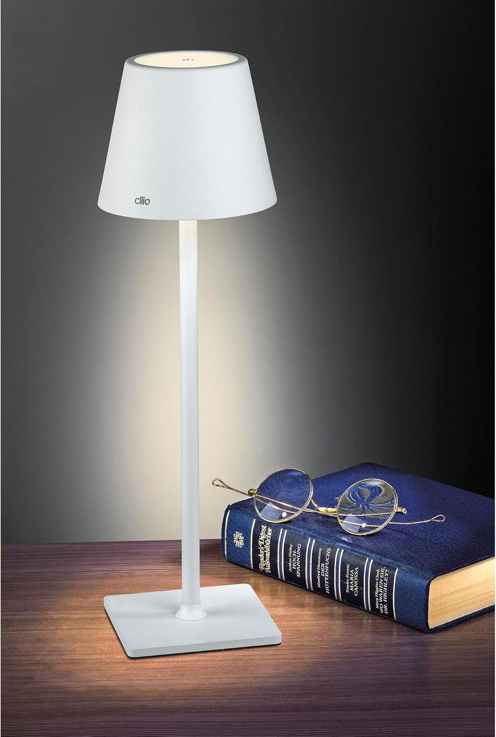 CILIO "Sole" LED Table Lamp, white, 13.75" x 4.25" dia.