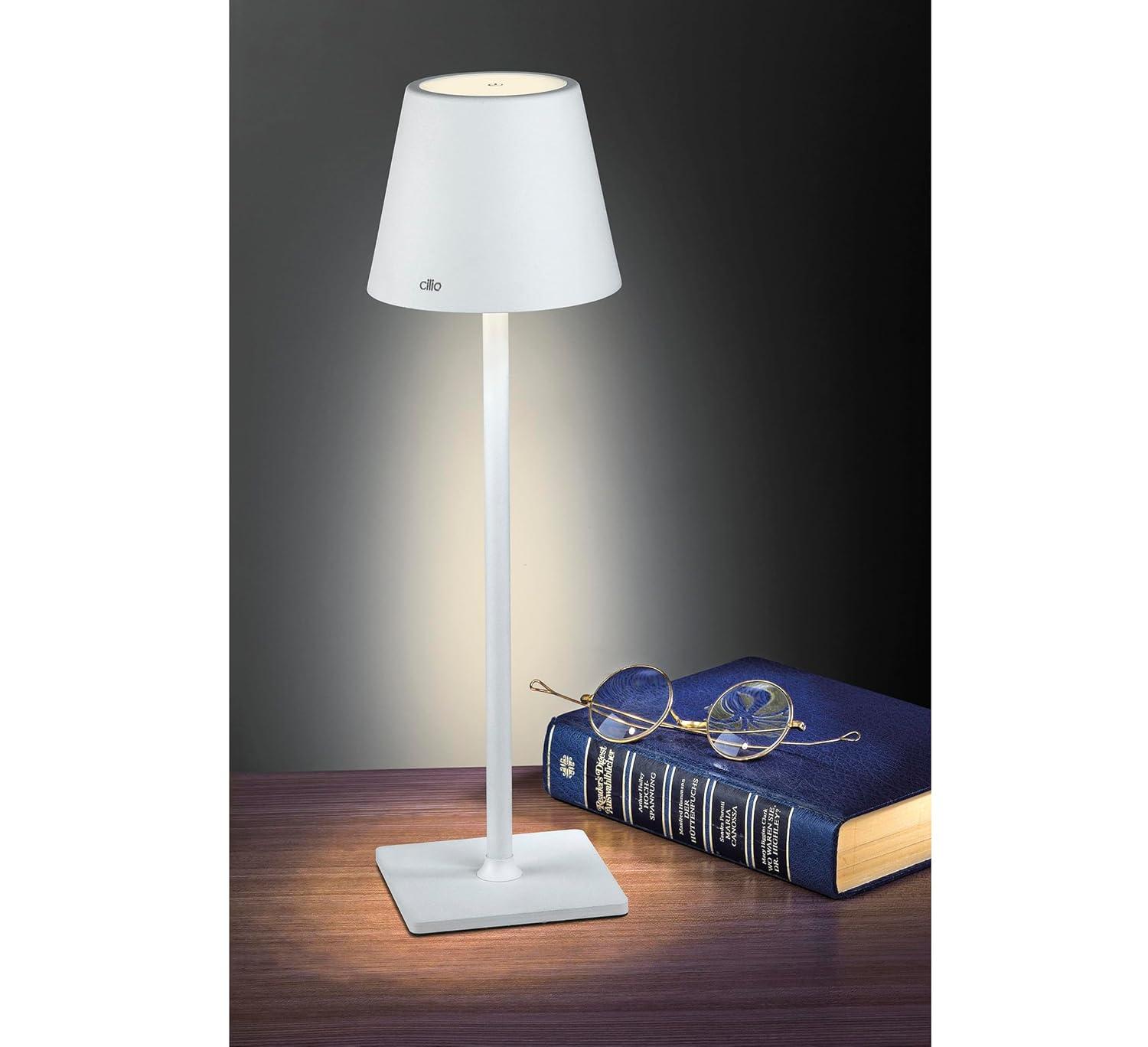 CILIO "Sole" LED Table Lamp, white, 13.75" x 4.25" dia.