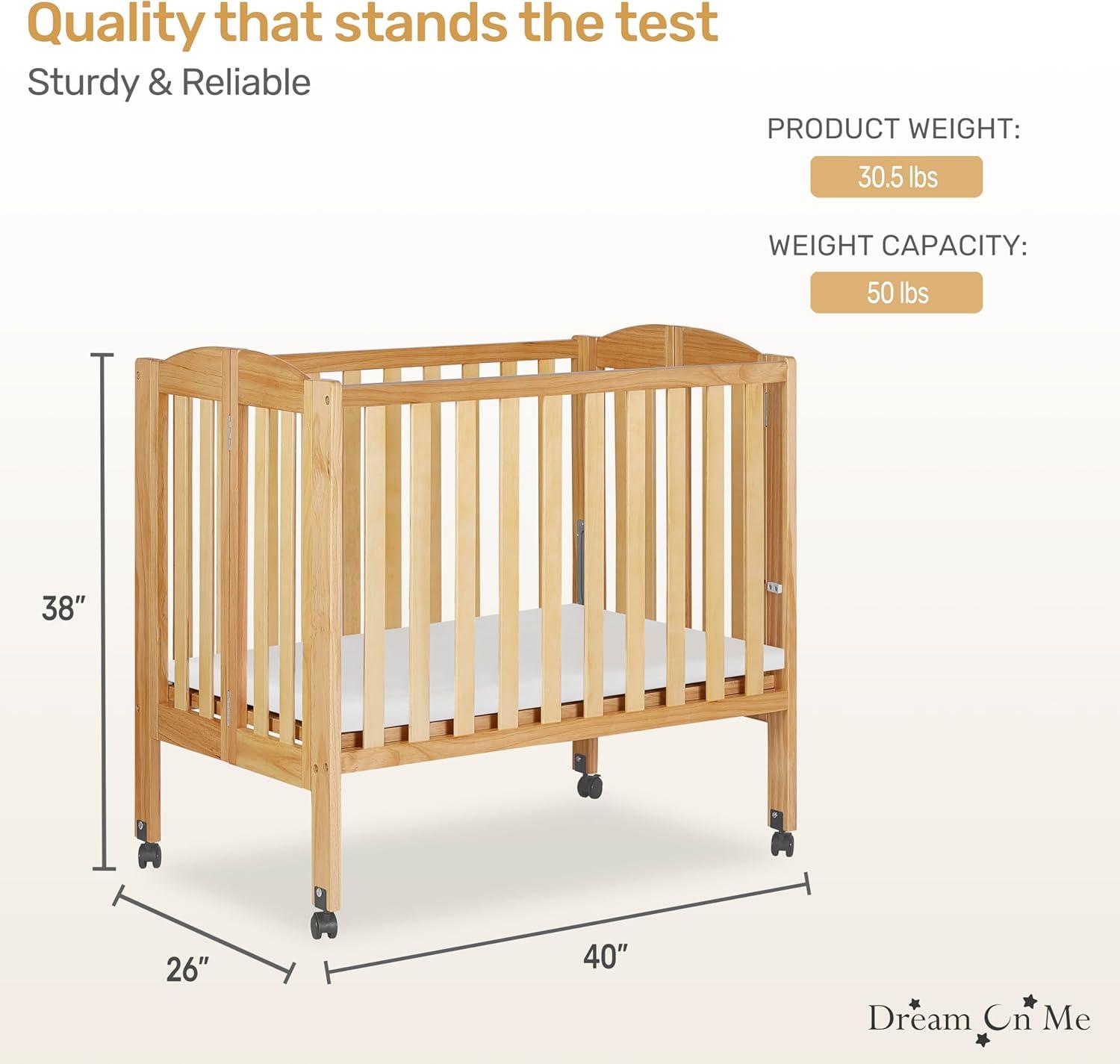Dream On Me 2-in-1 Mini Convertible Portable Crib