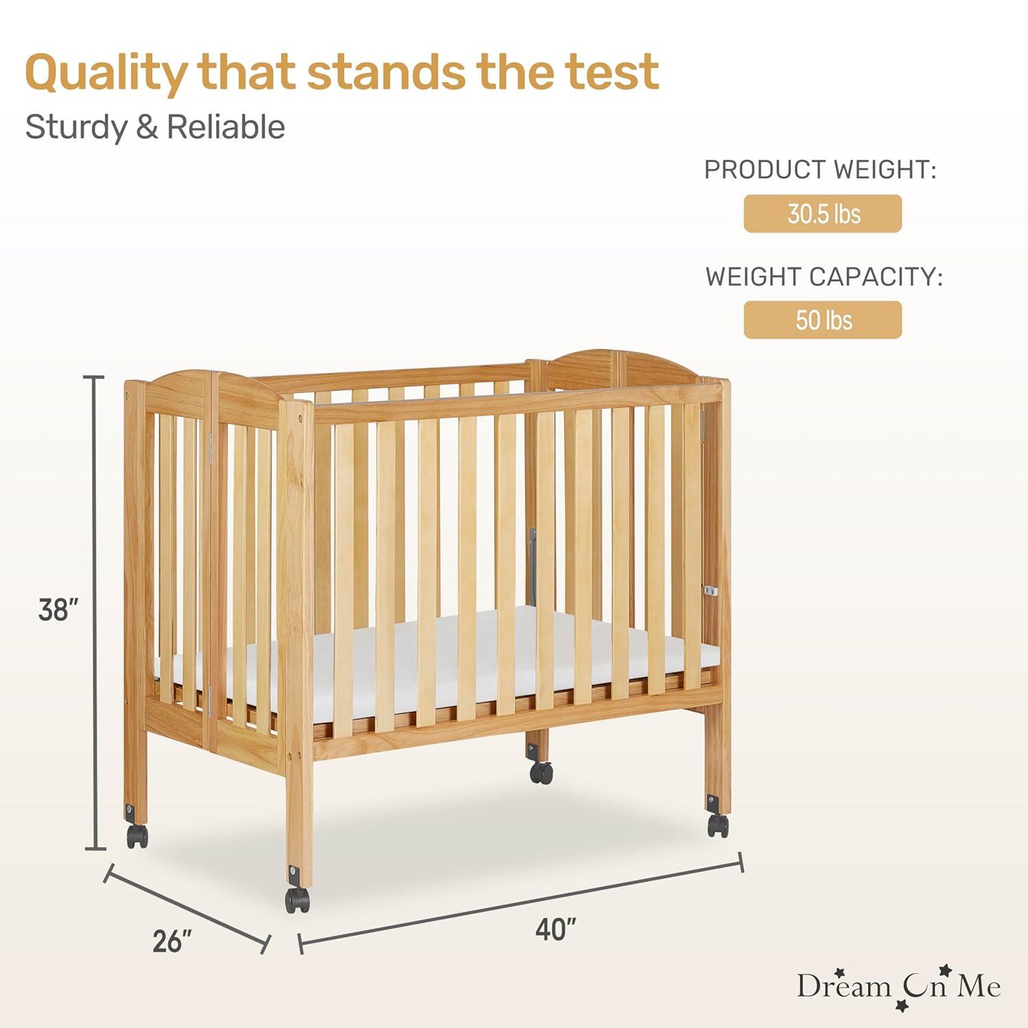 Dream On Me 2-in-1 Mini Convertible Portable Crib