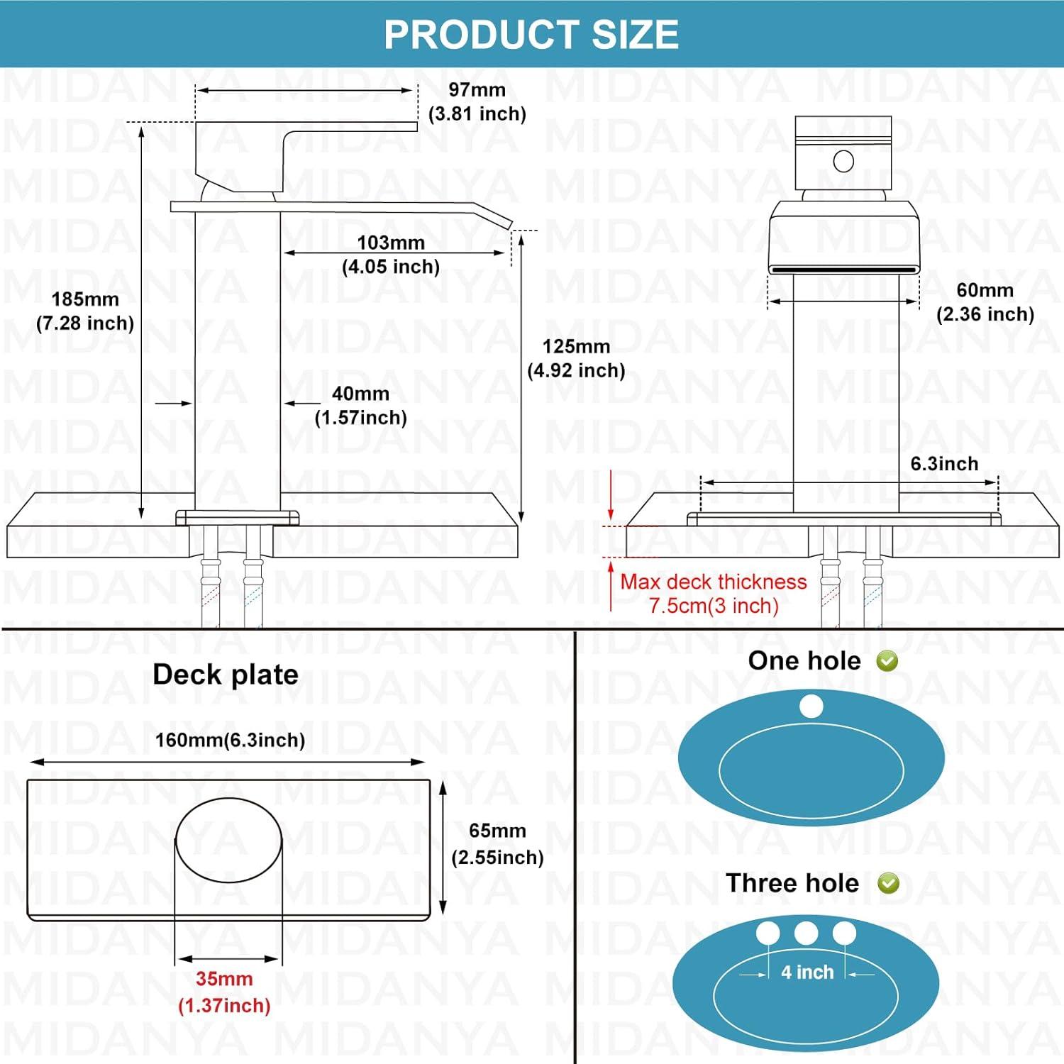 1 Single-handle Bathroom Faucet with Drain Assembly