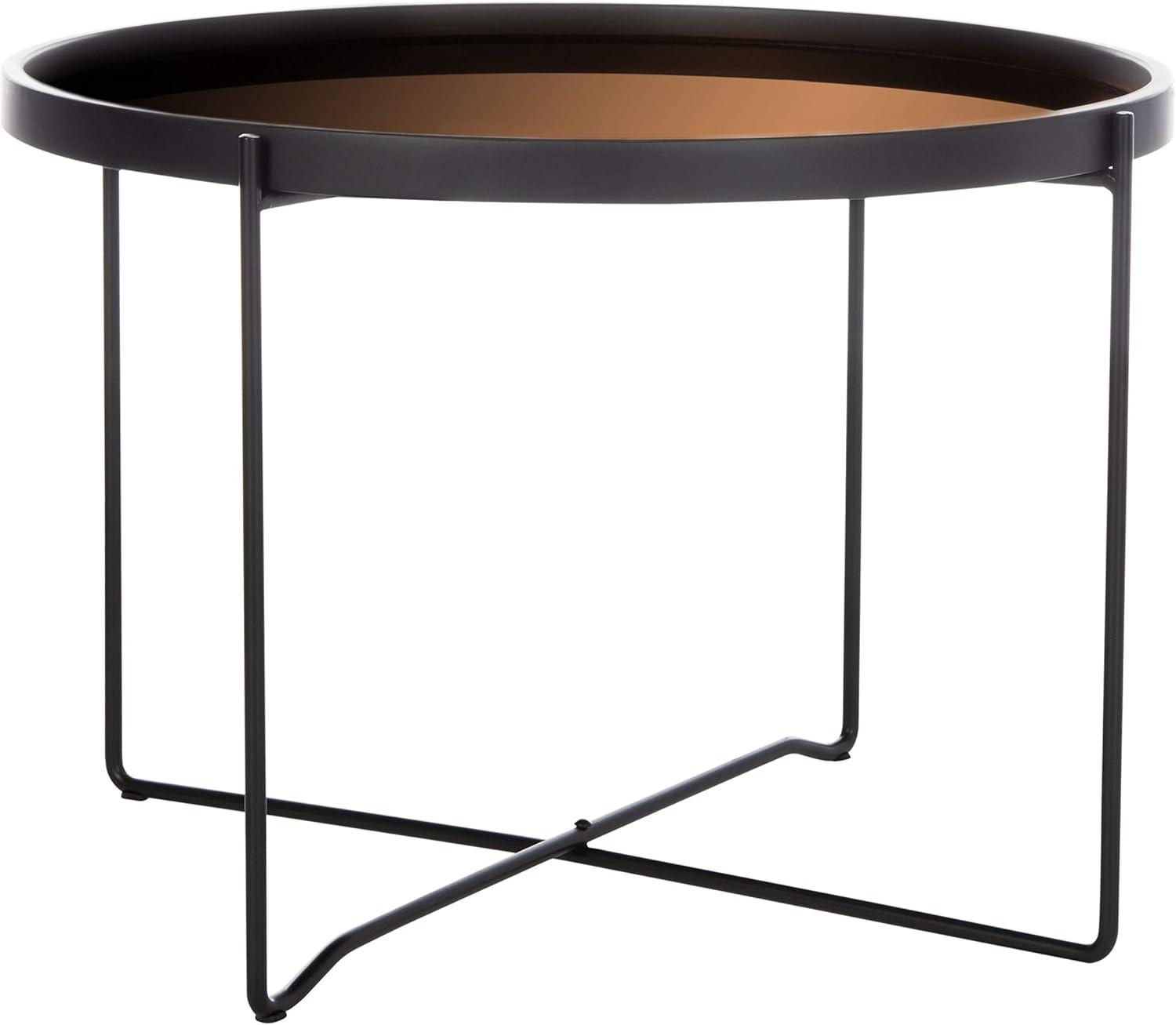 Ruby Medium Tray Accent Table - Rose Gold/Black - Safavieh.