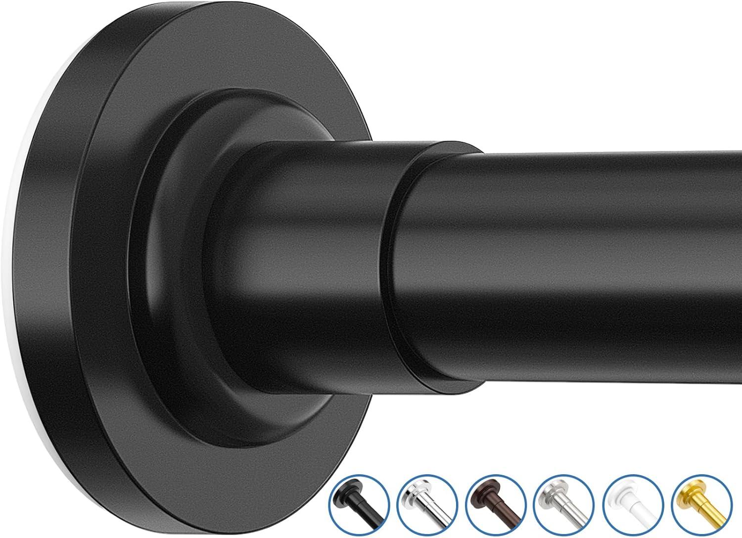 Adjustable Black Stainless Steel Tension Shower Curtain Rod