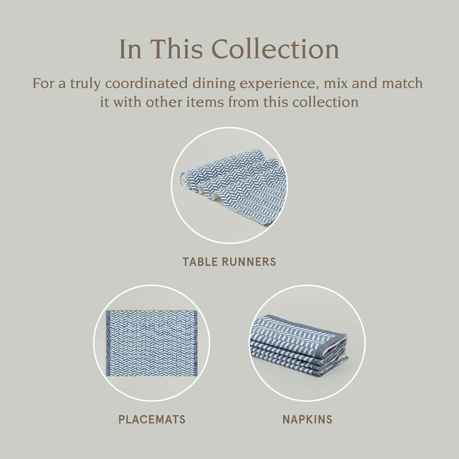 over&back Set of 4 Hand-Blocked Placemats - 100% Cotton - Machine Washable - Kitchen and Home Décor