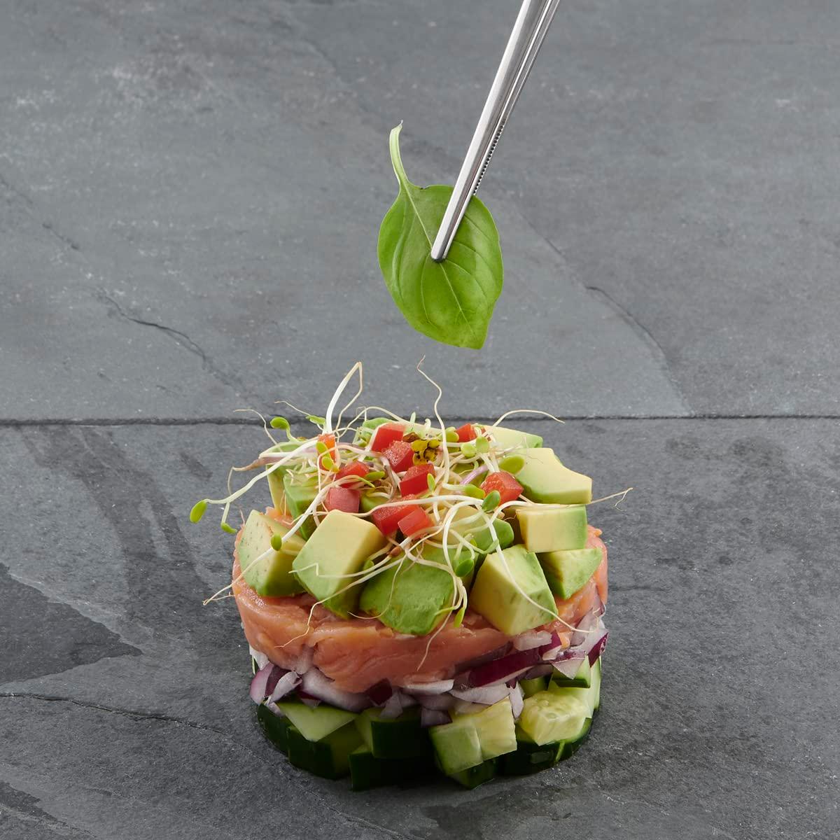 Cutlery-Pro Straight Culinary Precision Tong, Cat Cora Approved, Stainless Steel