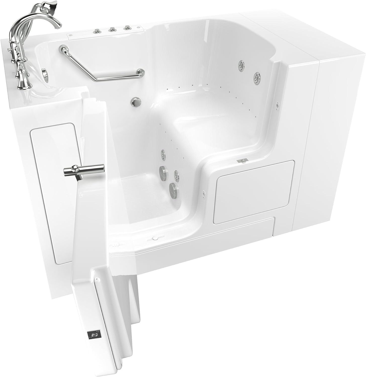 52'' x 32'' Walk-in Fiberglass Bathtub with Faucet