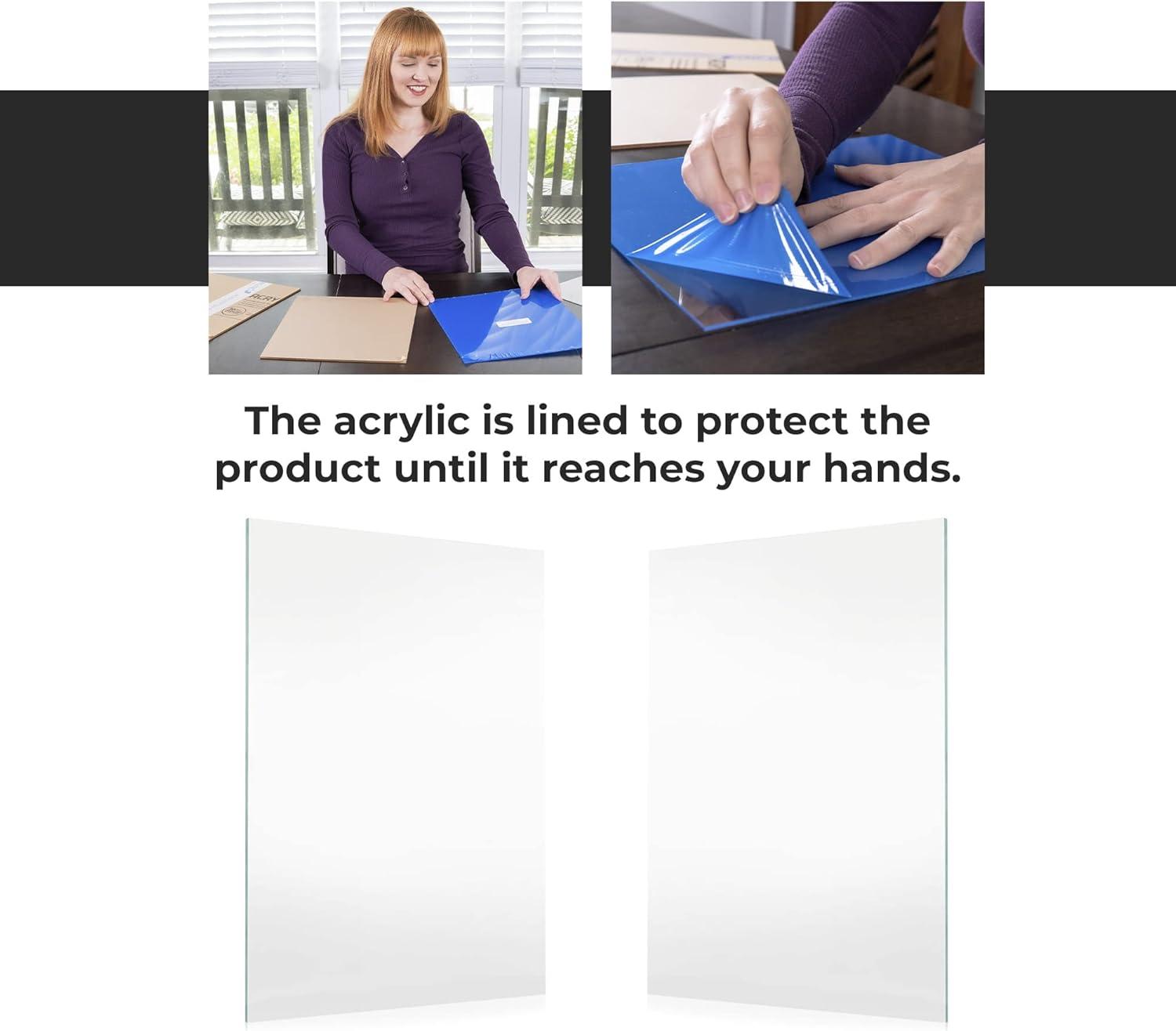 Non-Glare Acrylic Replacement for 20x20 Picture Frame, Replacement Plexiglass for 20x20 Photo