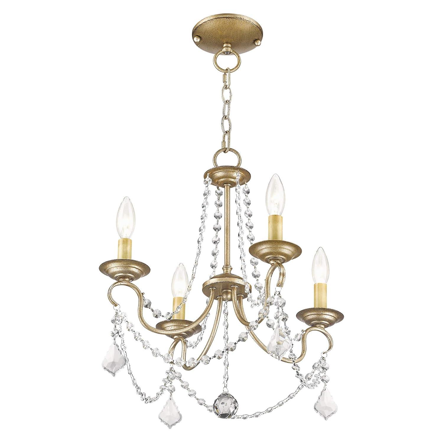 Livex Lighting Pennington 4 - Light Chandelier in Antique Silver Leaf