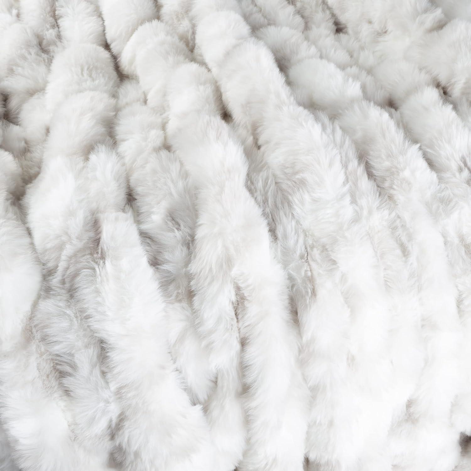 Lavish Home 60x80 Jacquard Faux Fur Blanket