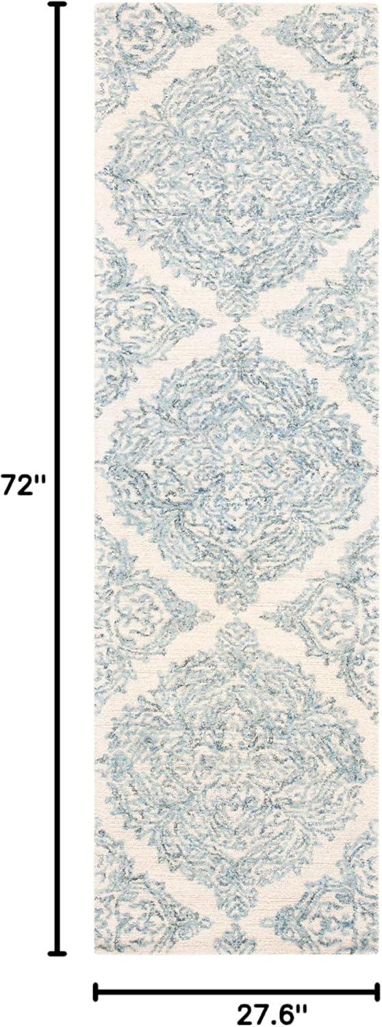 Abstract ABT346 Hand Tufted Area Rug - Ivory/Blue - 6' X 6' Square - Safavieh.