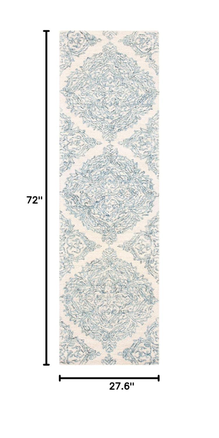 Abstract ABT346 Hand Tufted Area Rug - Ivory/Blue - 6' X 6' Square - Safavieh.