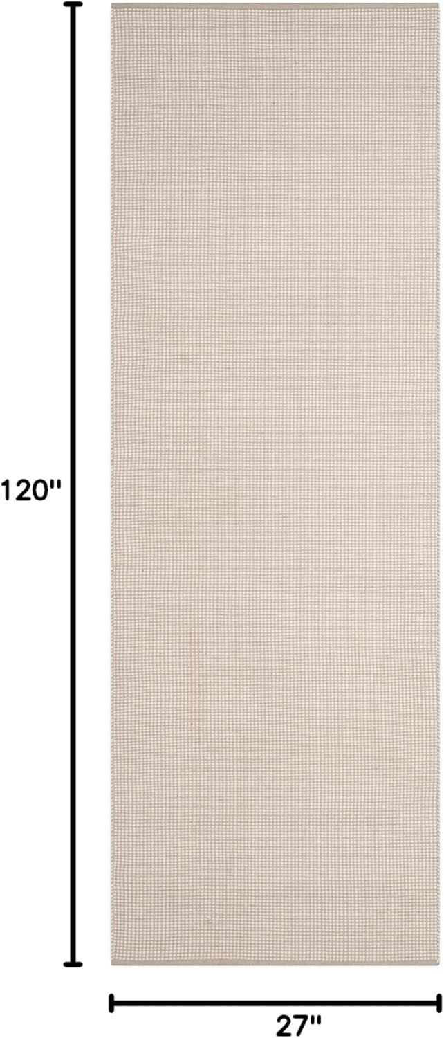 SAFAVIEH Montauk Sampson Geometric Dots Cotton Runner Rug, Ivory/Grey, 2'3" x 10'