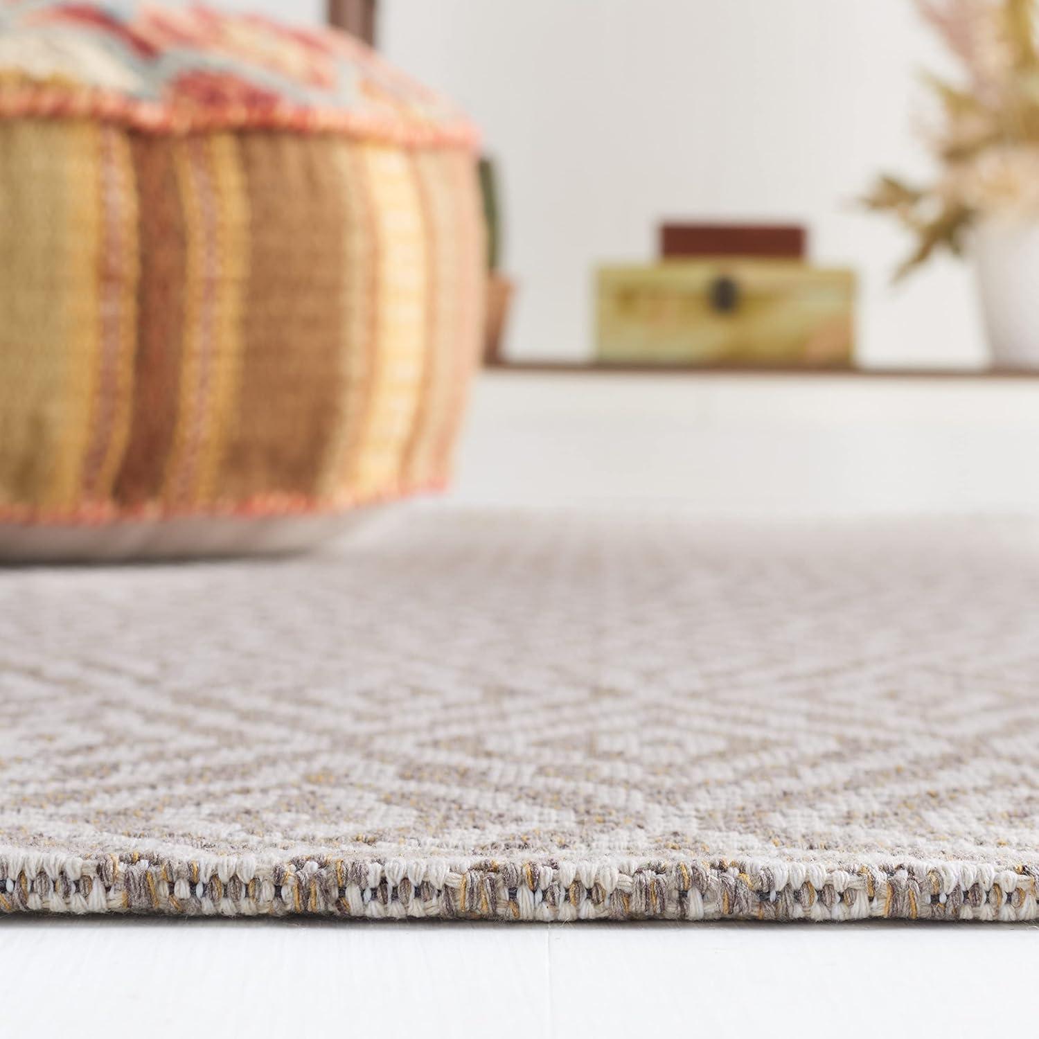 Martha Stewart Rugs Martha Stewart Cotton Geometric Rug in Taupe
