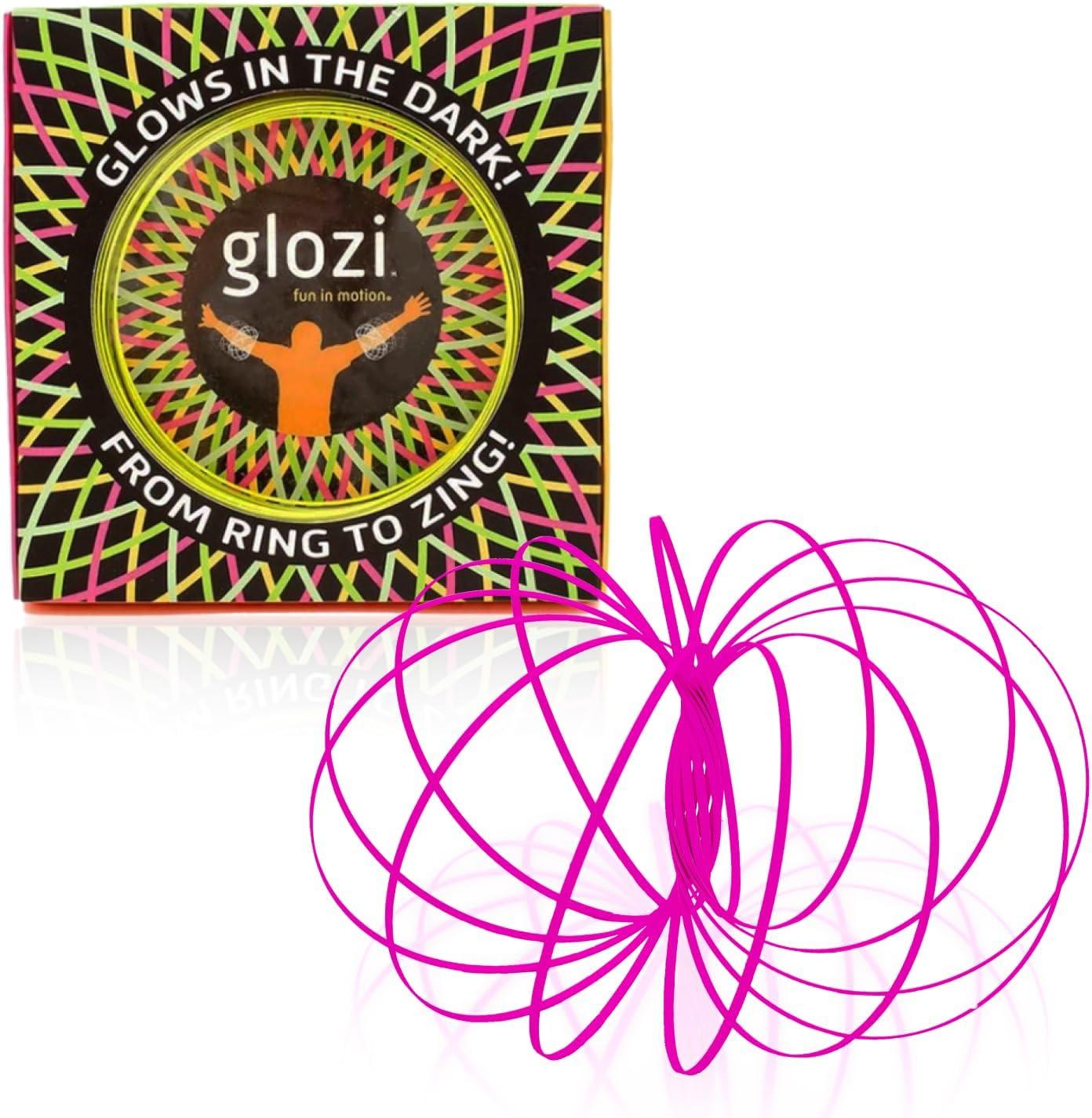 Fun In Motion Toys Glozi - Glow-in-the-Dark Pink Fidget Toy, Ages 8+, Fidget Toy