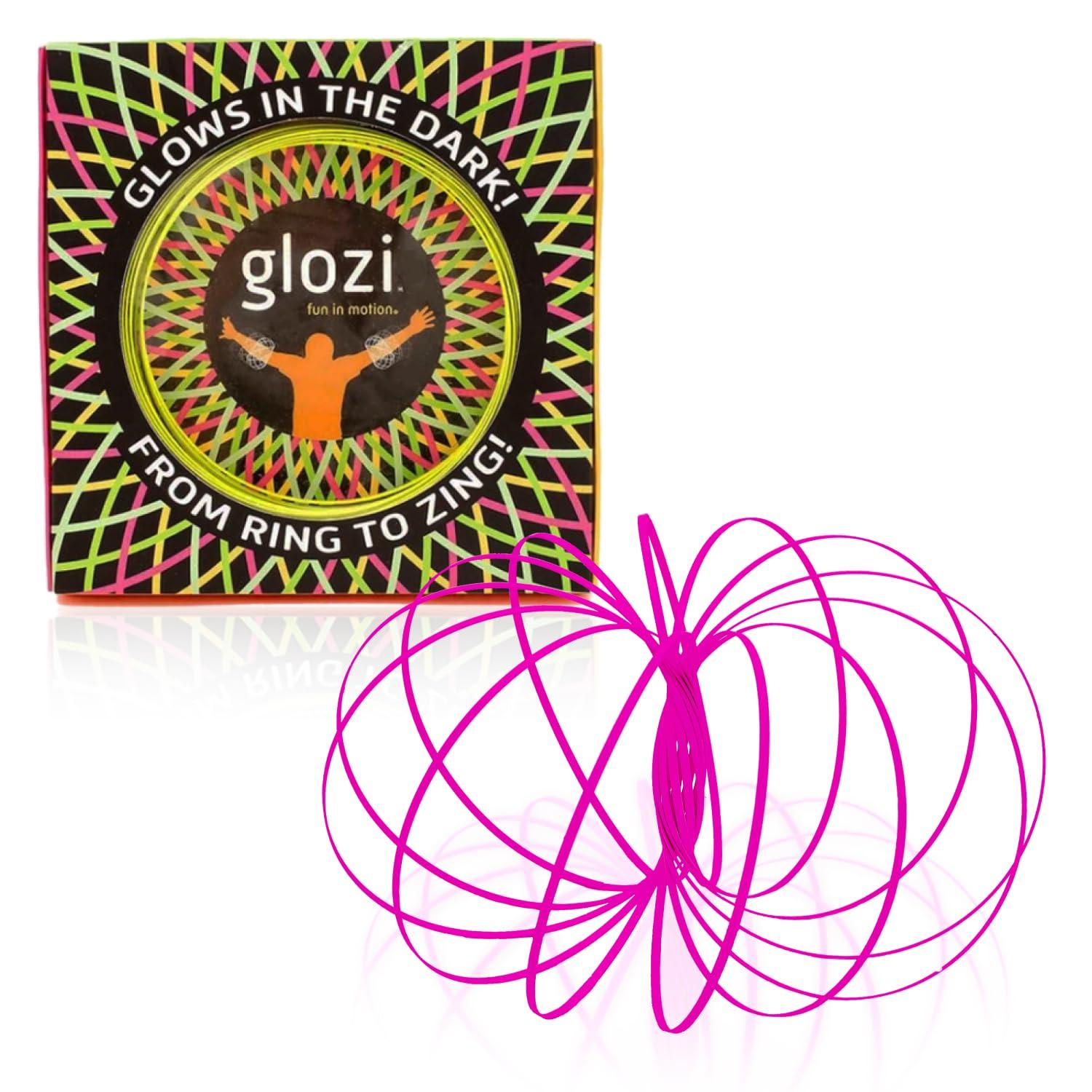 Fun In Motion Toys Glozi - Glow-in-the-Dark Pink Fidget Toy, Ages 8+, Fidget Toy