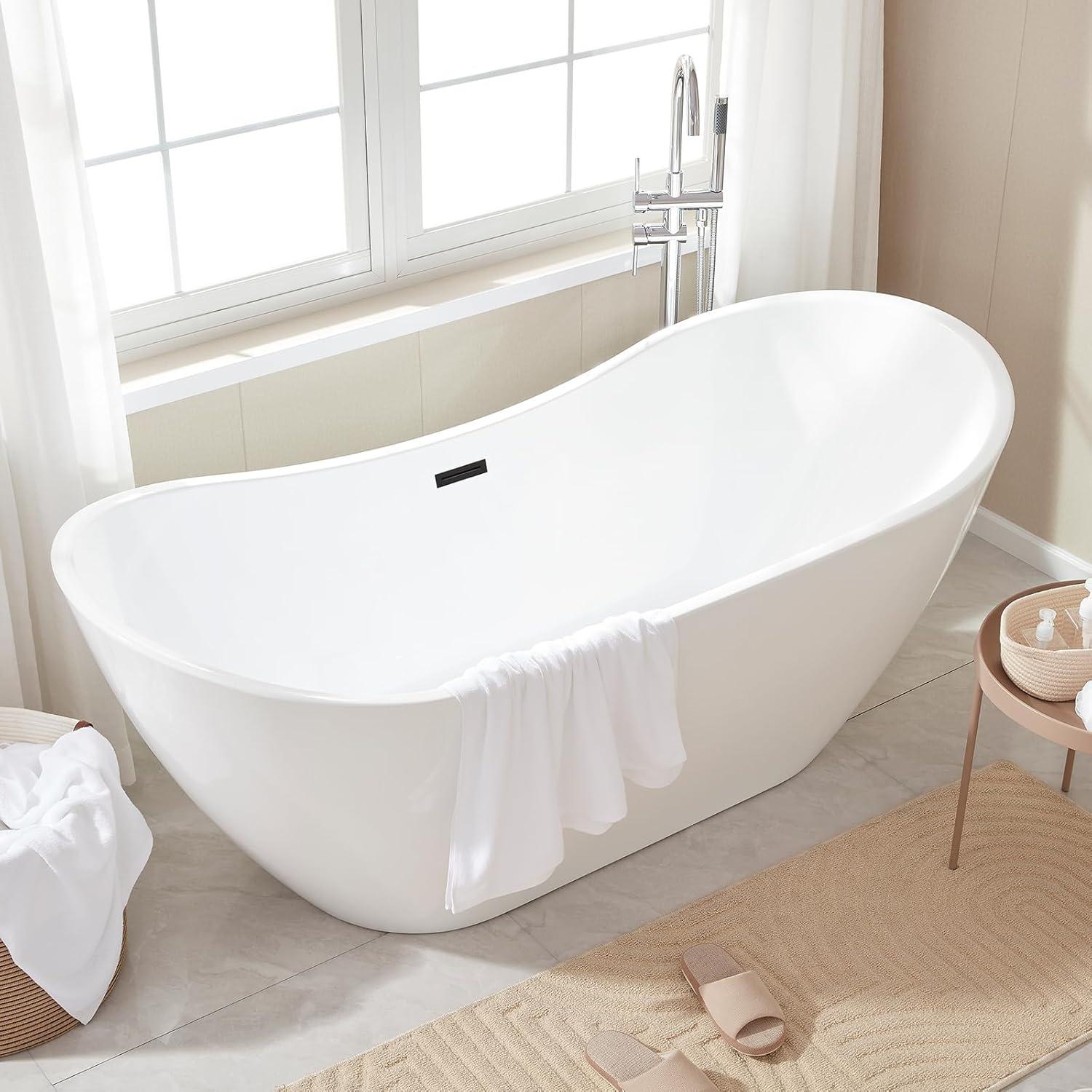 Ophelia 71" x 32'' Freestanding Soaking Acrylic Bathtub