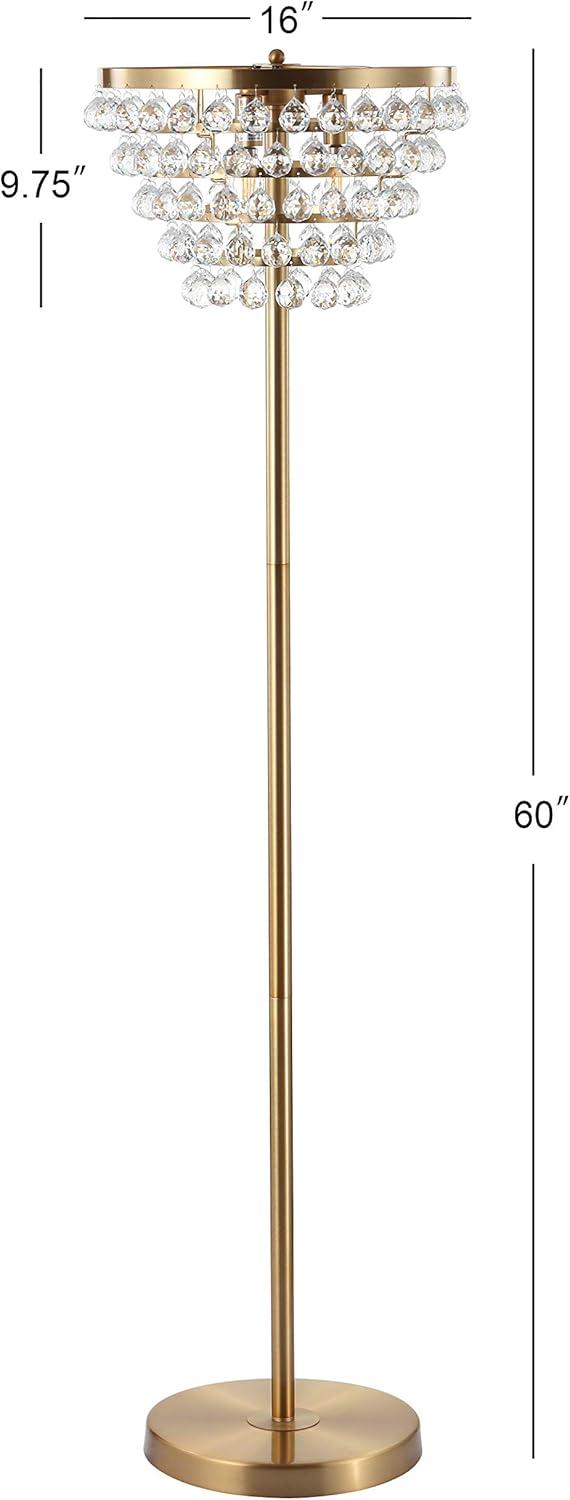 Jonathan Y Lighting Jyl9005 Jemma 3 Light 60" Tall Led Buffet Floor Lamp - Gold